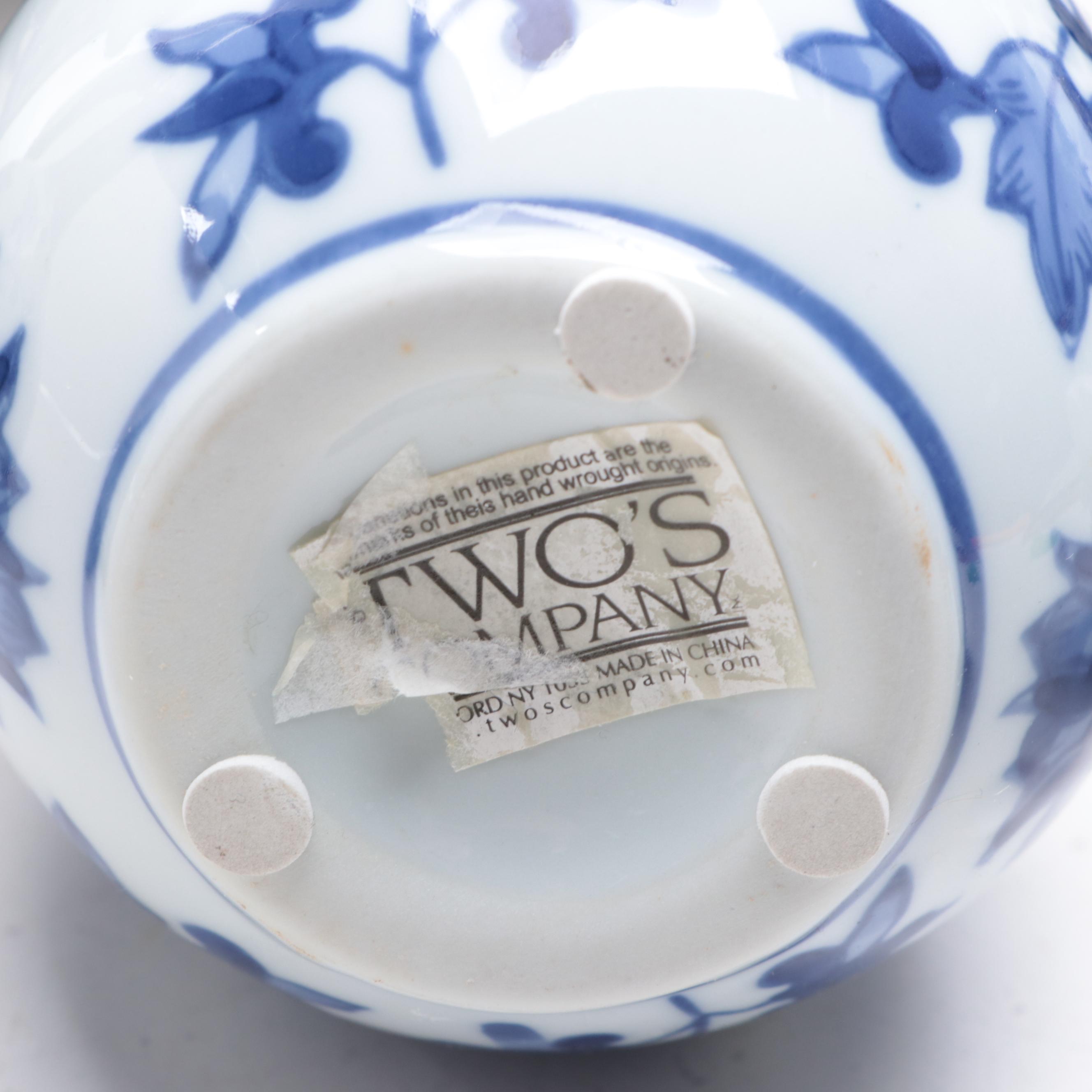 Chelsea House, Wildwood, More Blue and White Porcelain Lamps, Vases, Tea Caddy