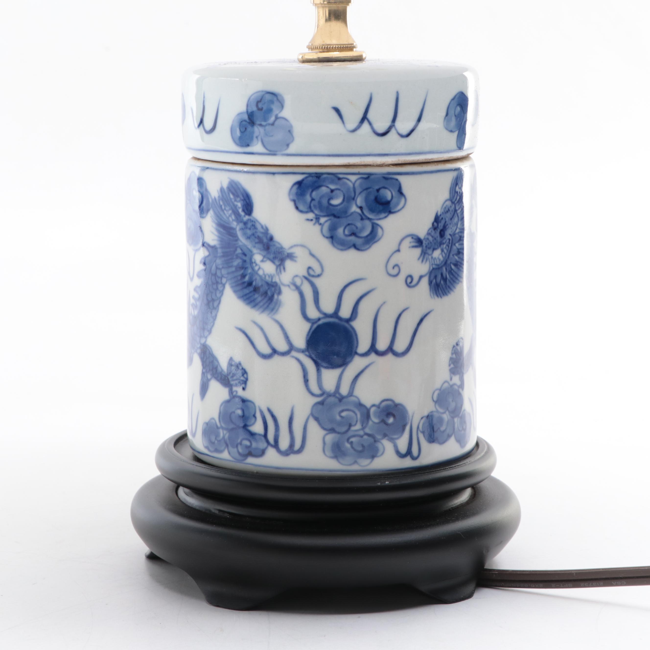 Chelsea House, Wildwood, More Blue and White Porcelain Lamps, Vases, Tea Caddy