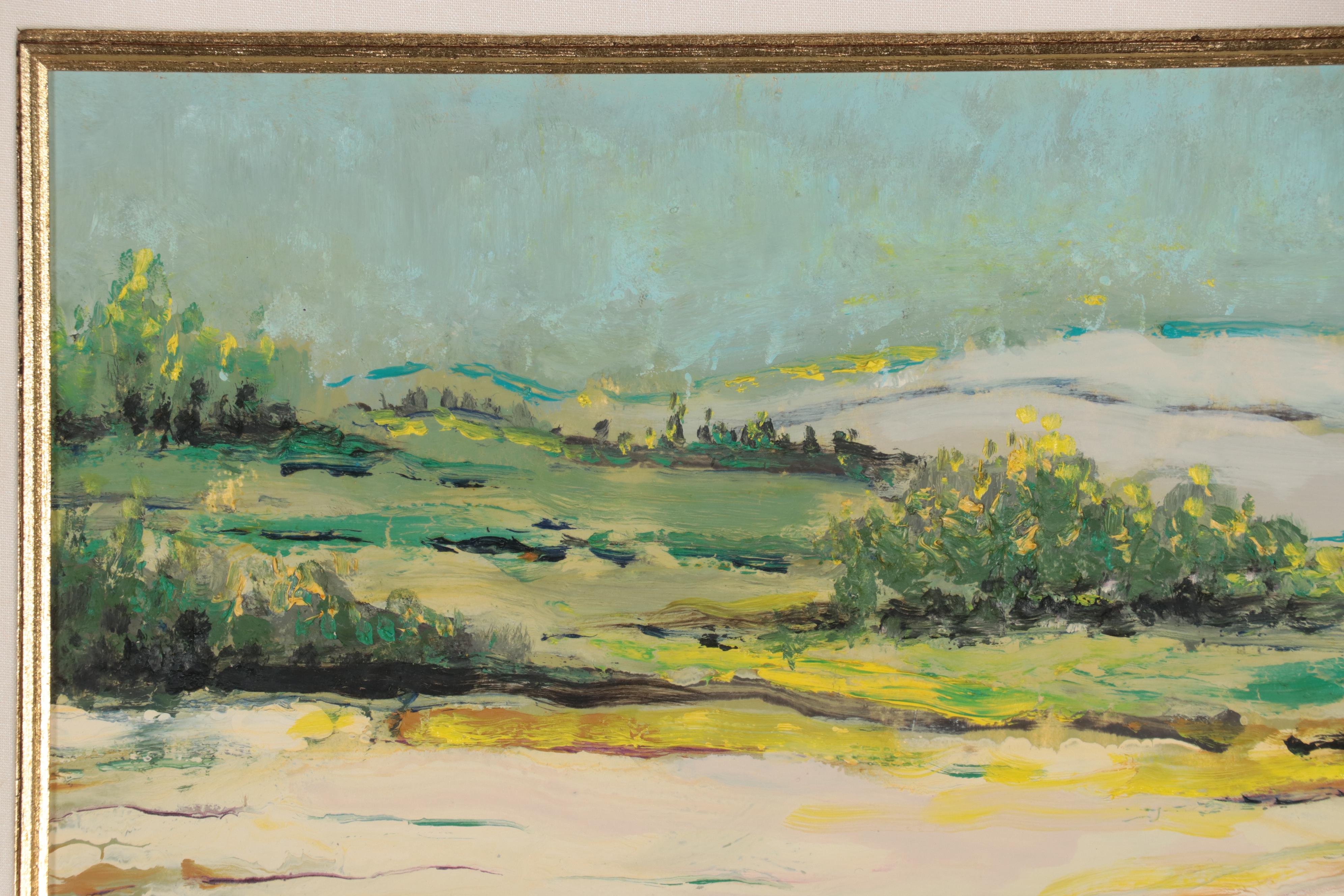 A. Feert Oil Painting of Cows In Field