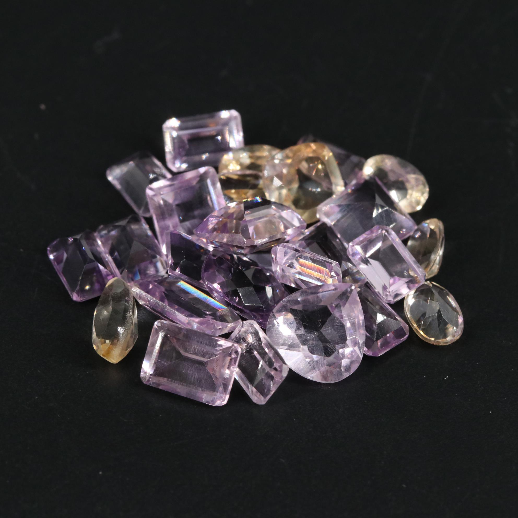 Loose 18.14 CTW Amethyst and Citrine Lot