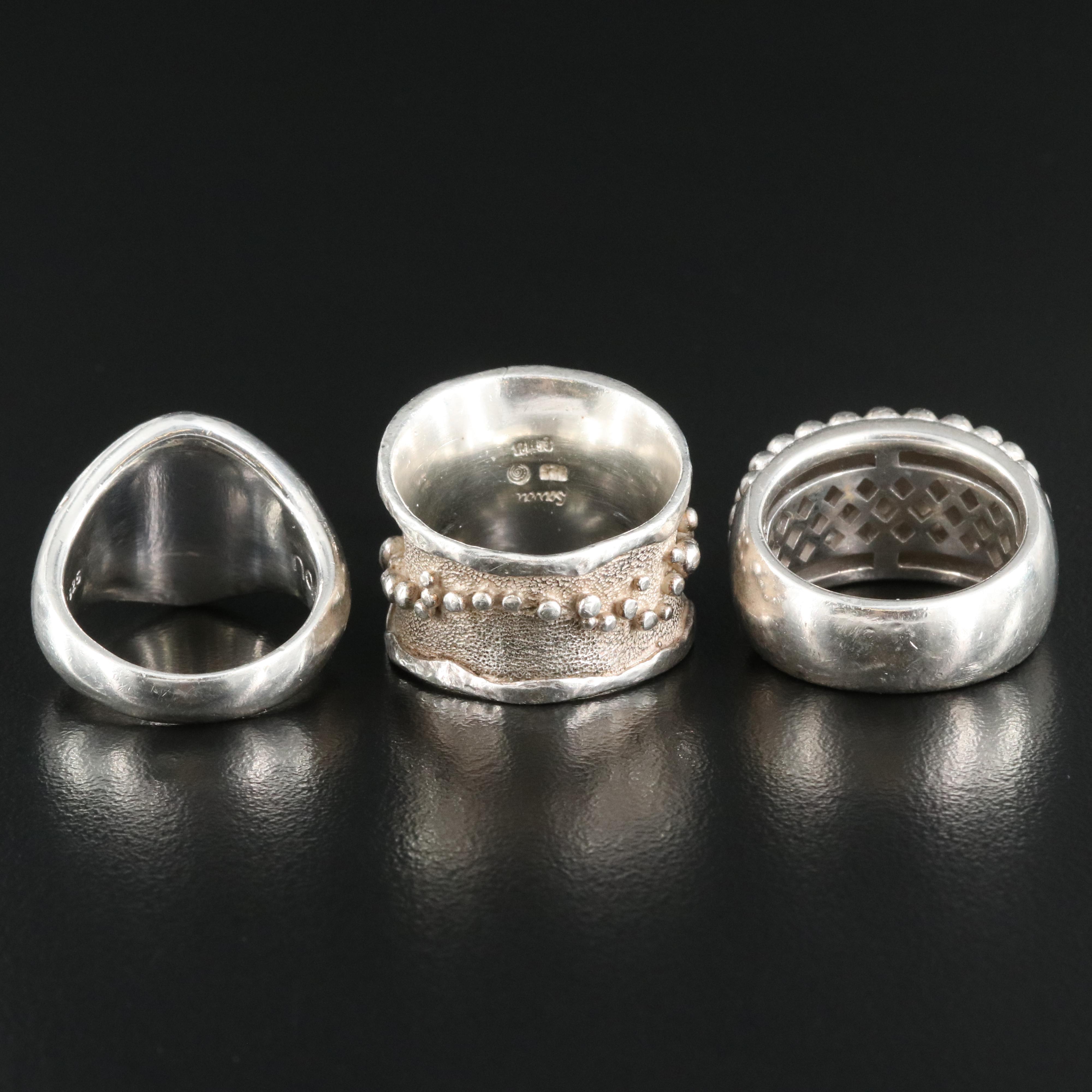 Sterling Rings Including Nambé and Ti Santo