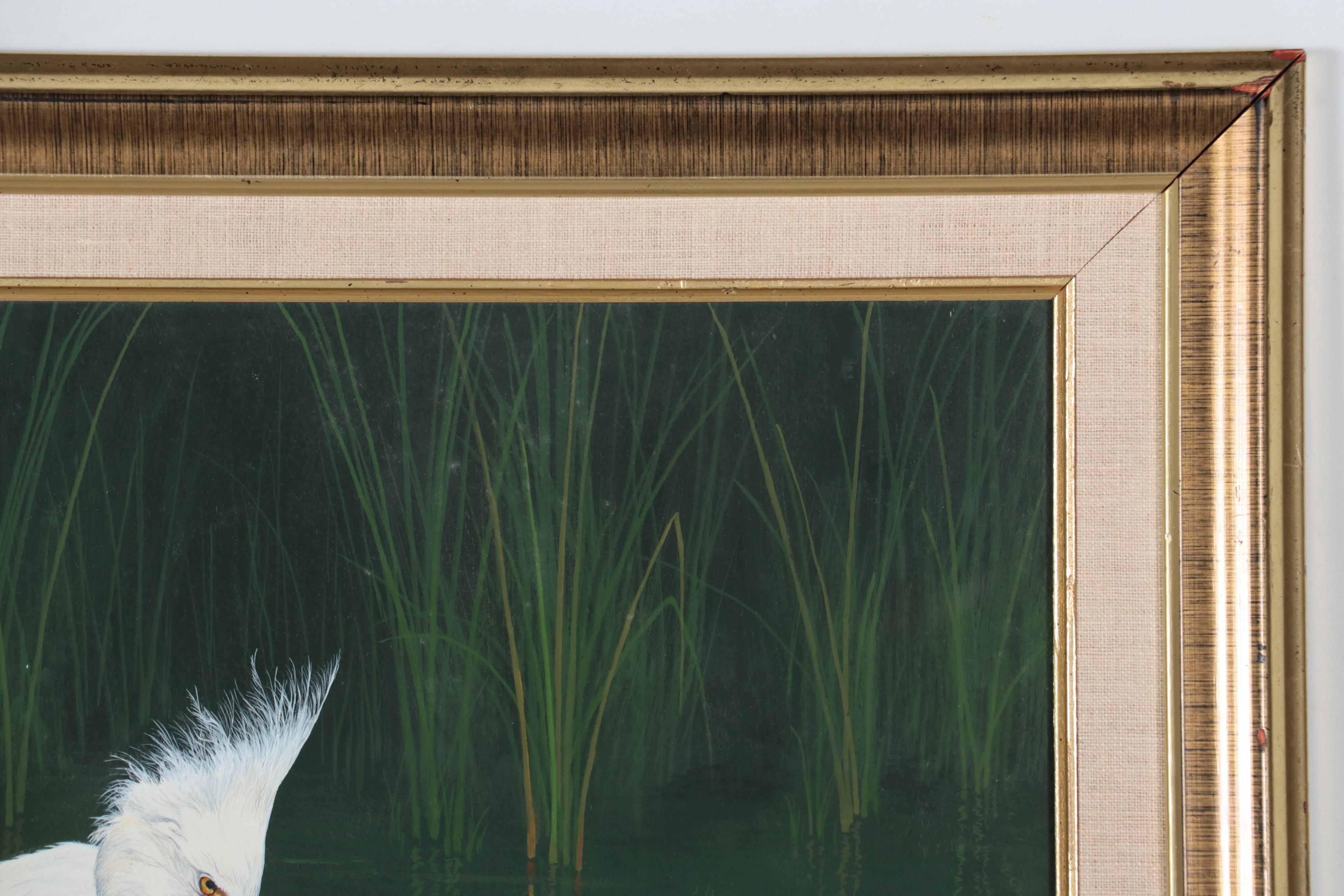 Bill Roach Watercolor Painting of Snowy Egret