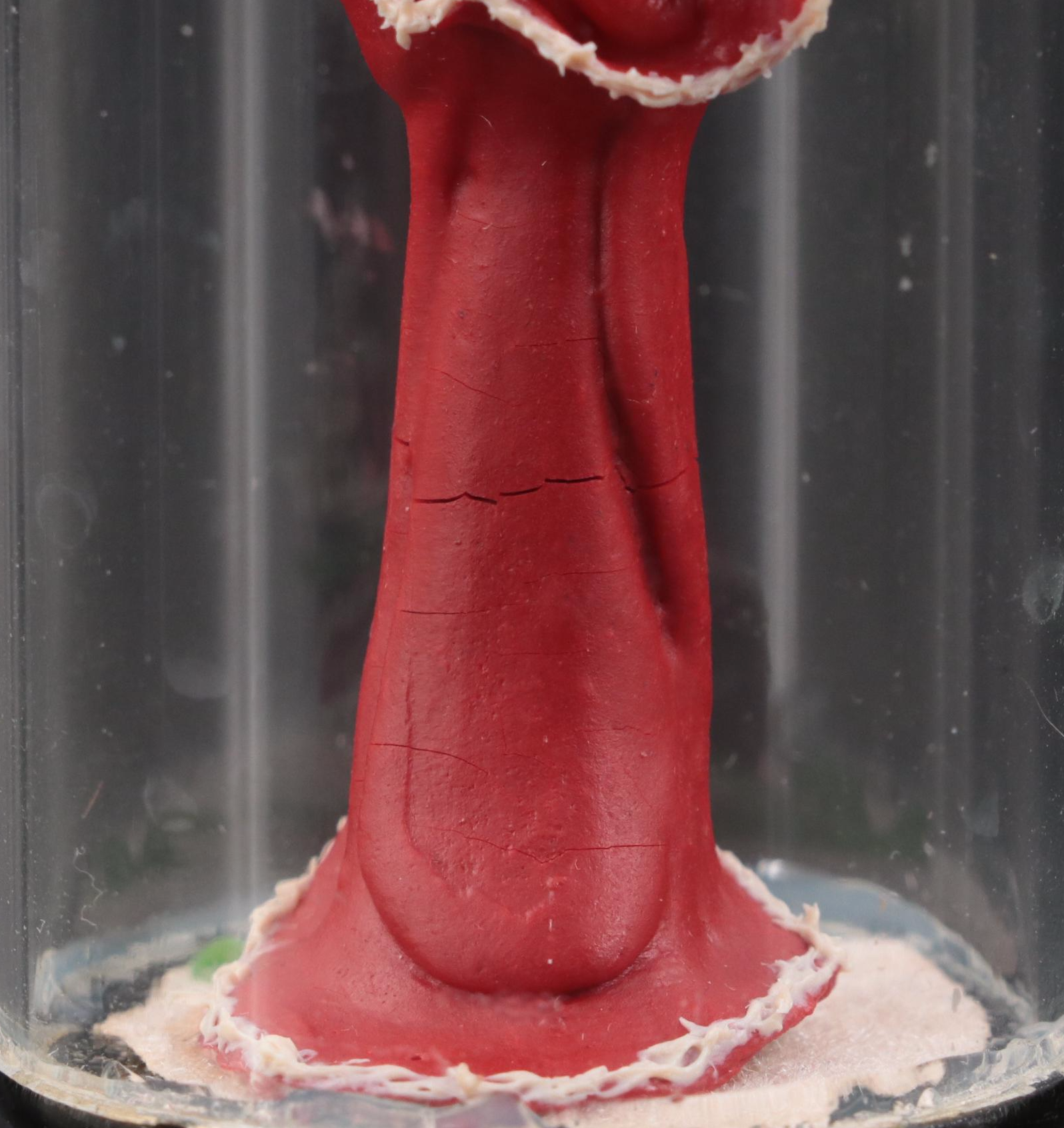 Chinese Clay Figurines in Glass Cloches