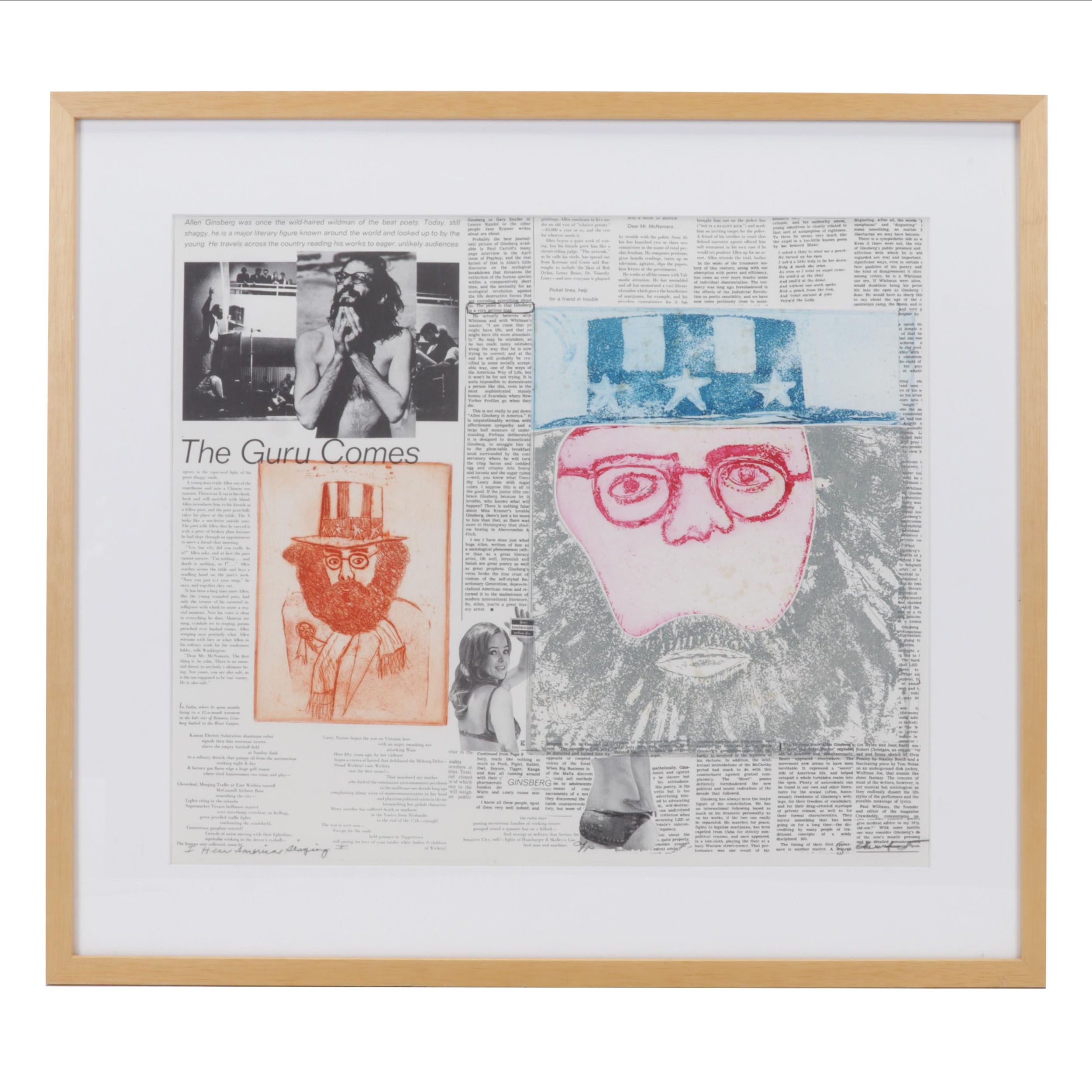 Sidney Chafetz Etching and Lithograph "I Hear America Singing I," Circa 1971