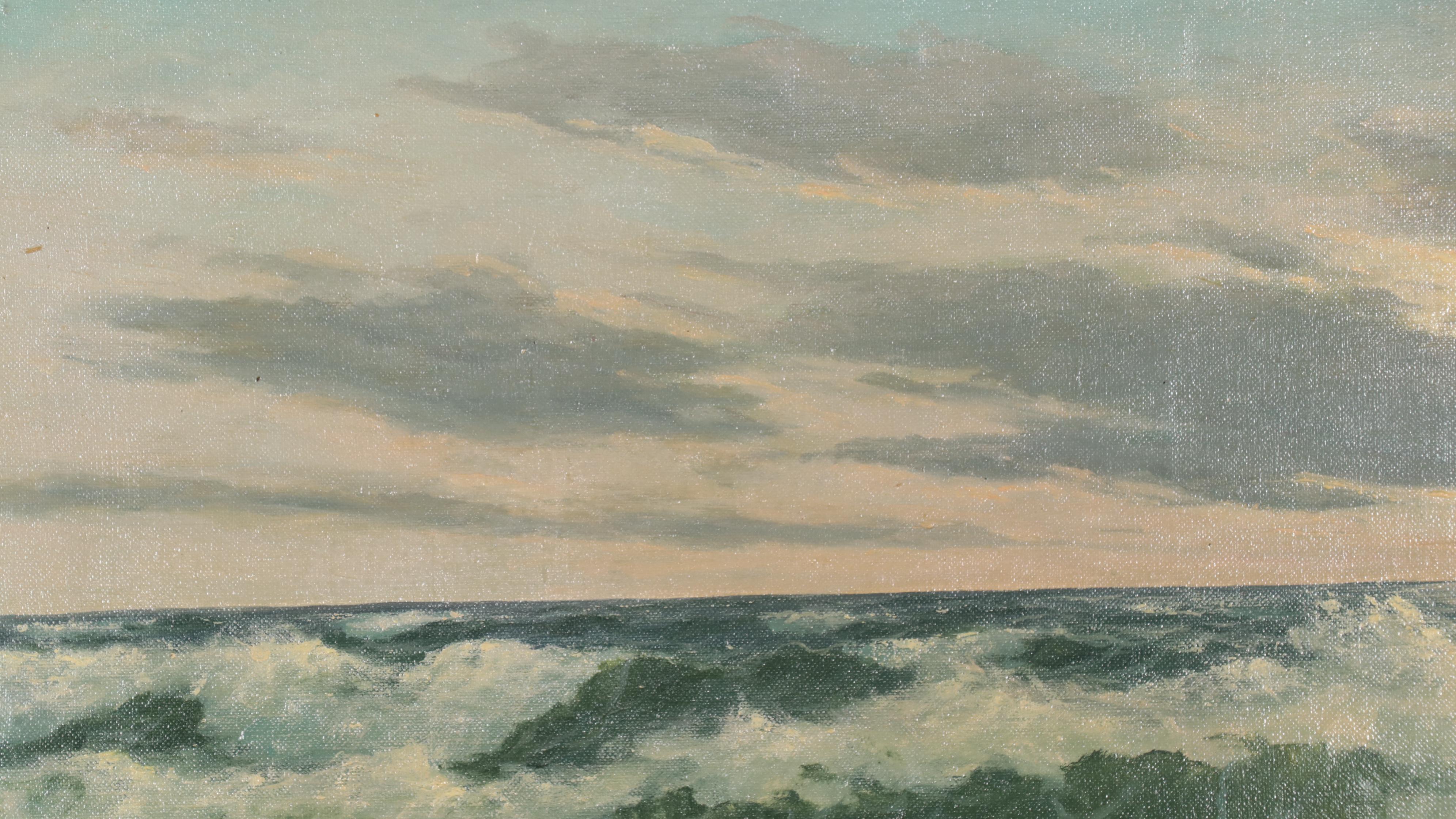 Gerhard Lukas-Larsen Oil Painting of Seascape, Mid-20th Century