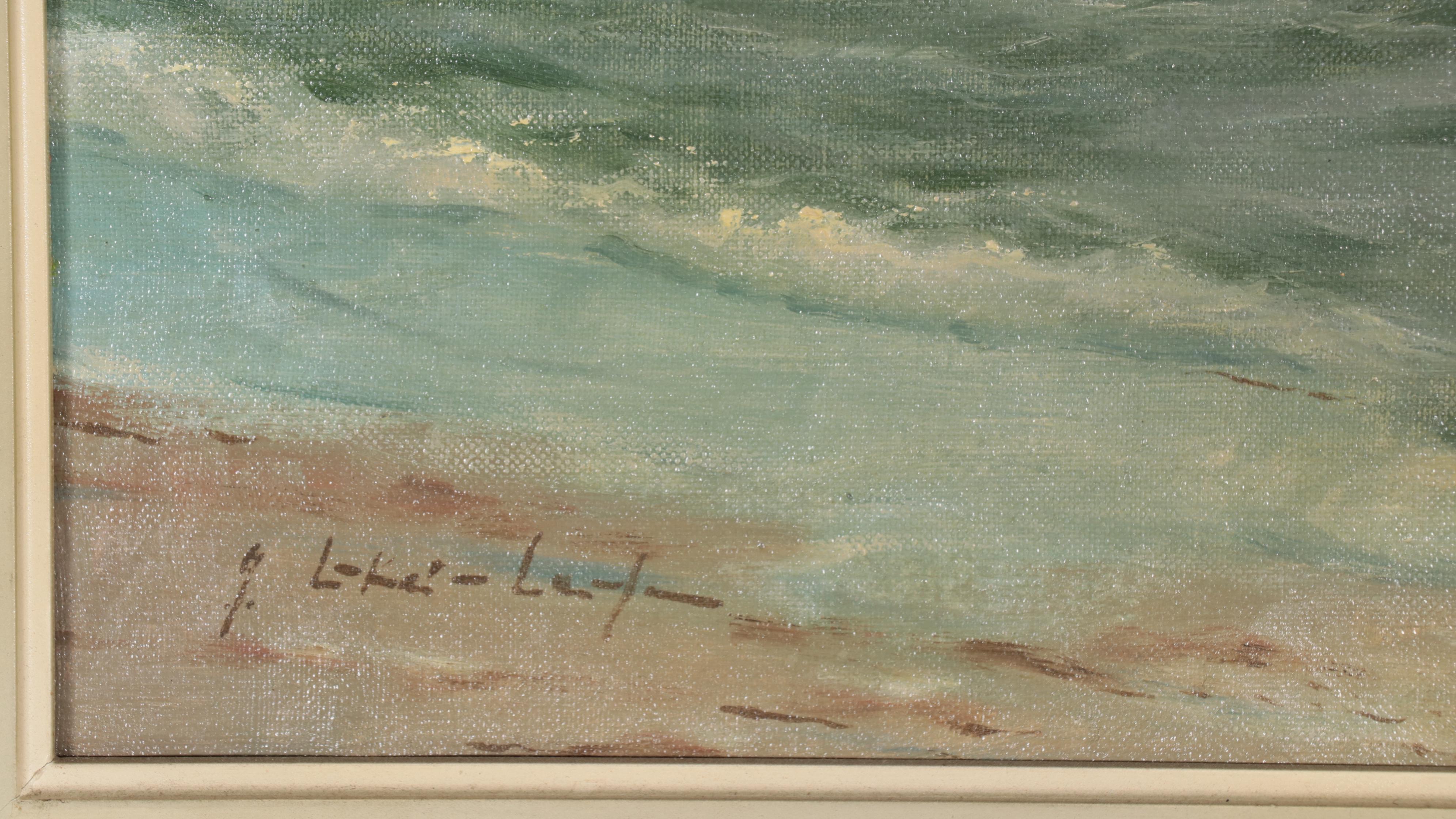 Gerhard Lukas-Larsen Oil Painting of Seascape, Mid-20th Century