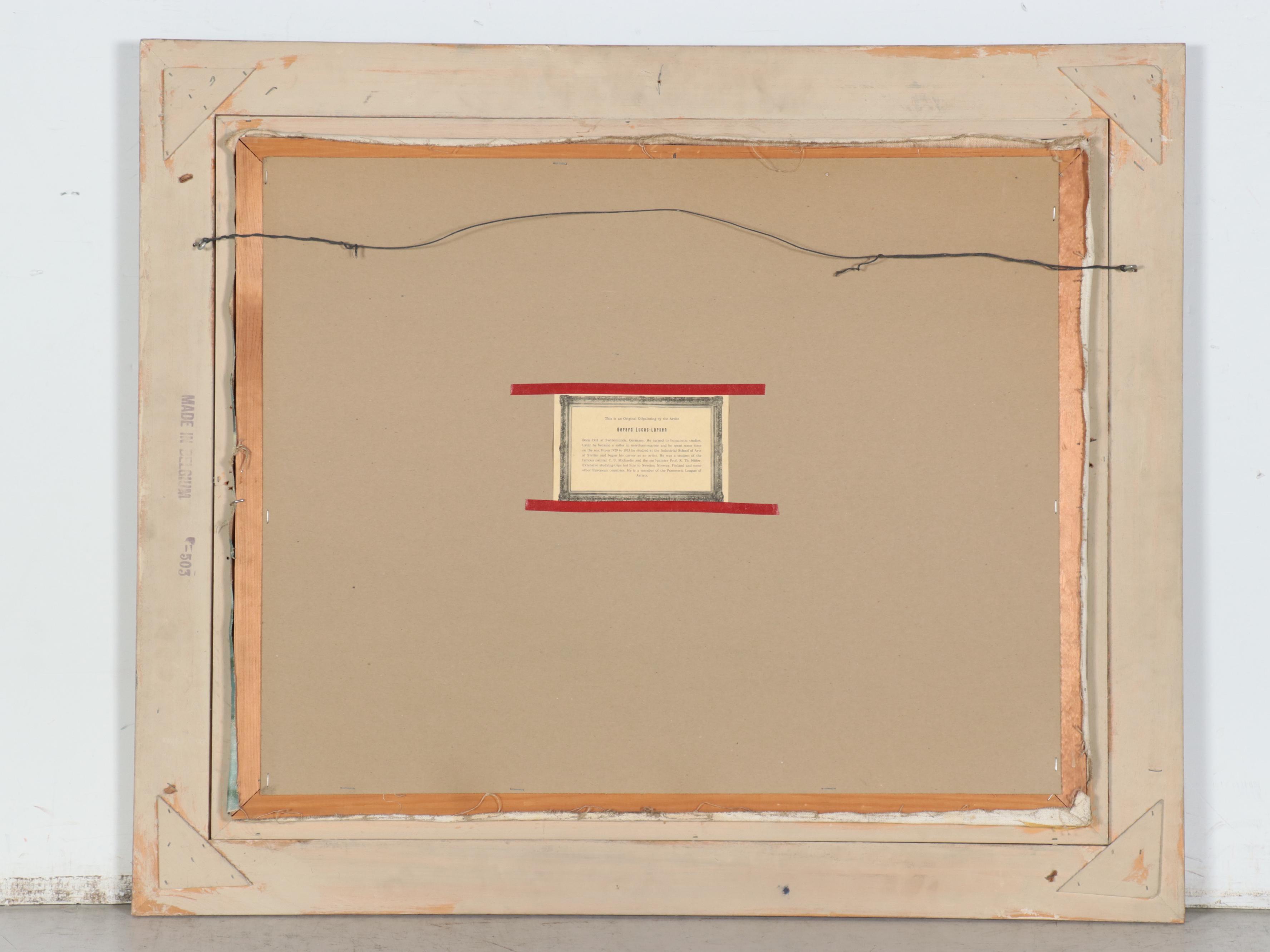 Gerhard Lukas-Larsen Oil Painting of Seascape, Mid-20th Century