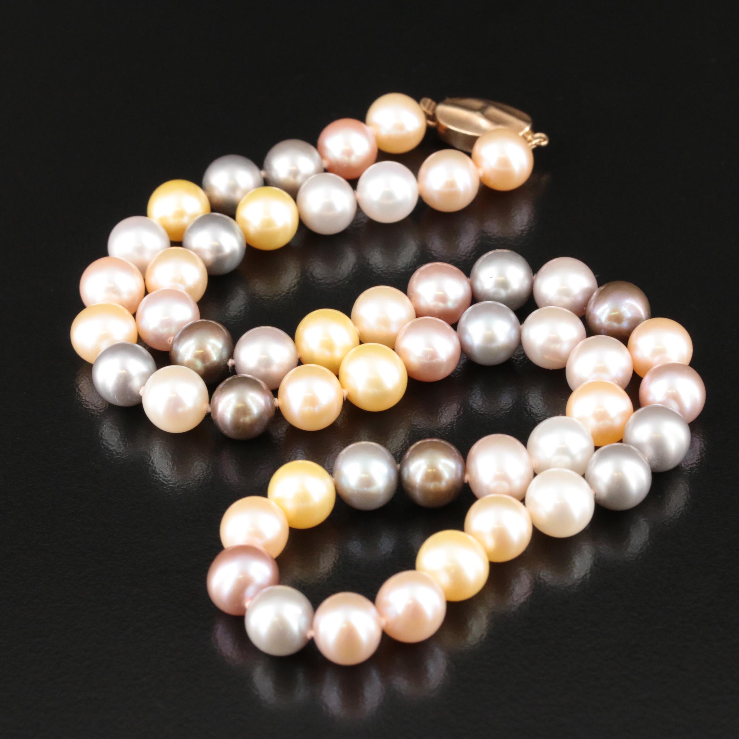 Pearl Necklace with 14K Clasp