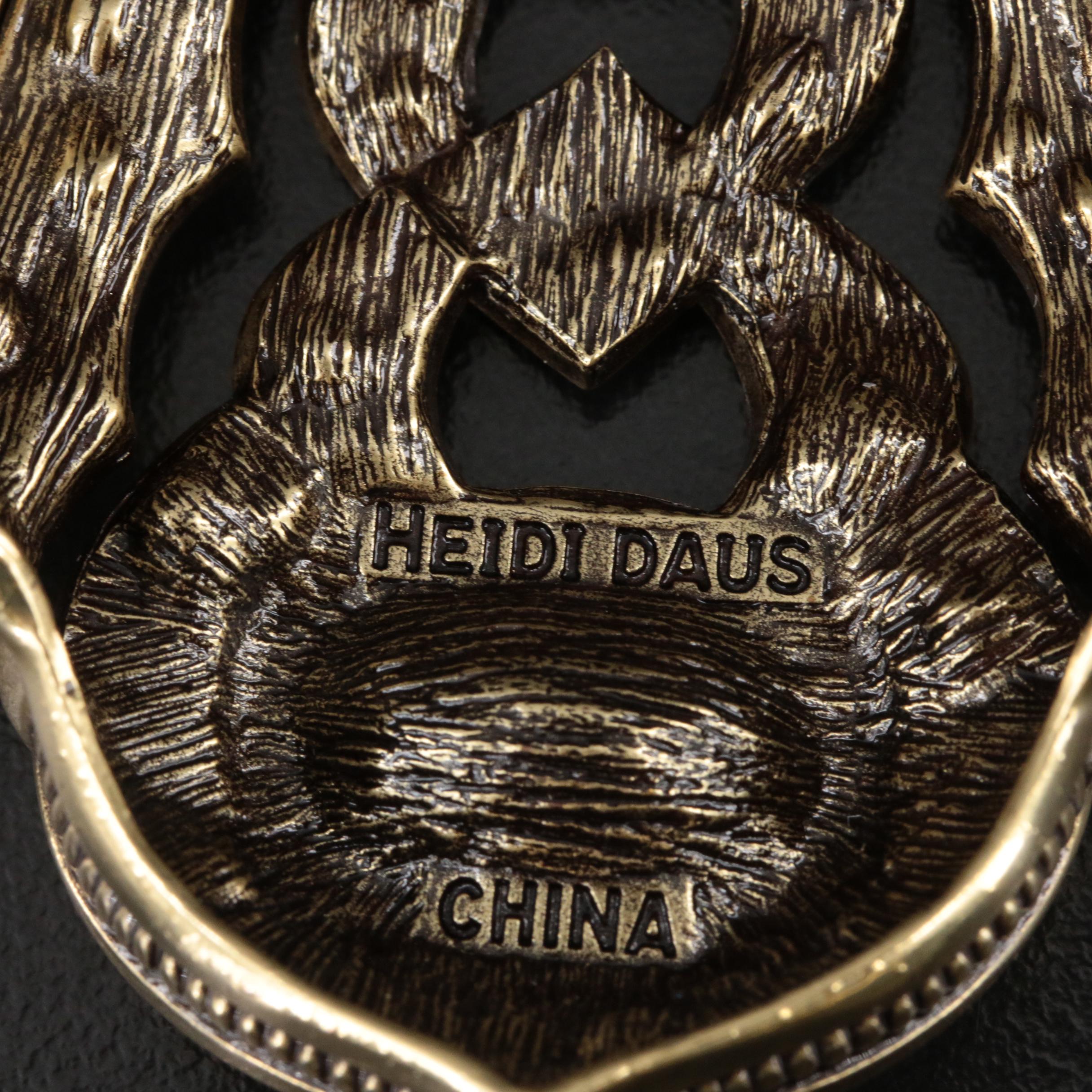 Heidi Daus Rhinestone and Enamel Bib Necklace and Earrings