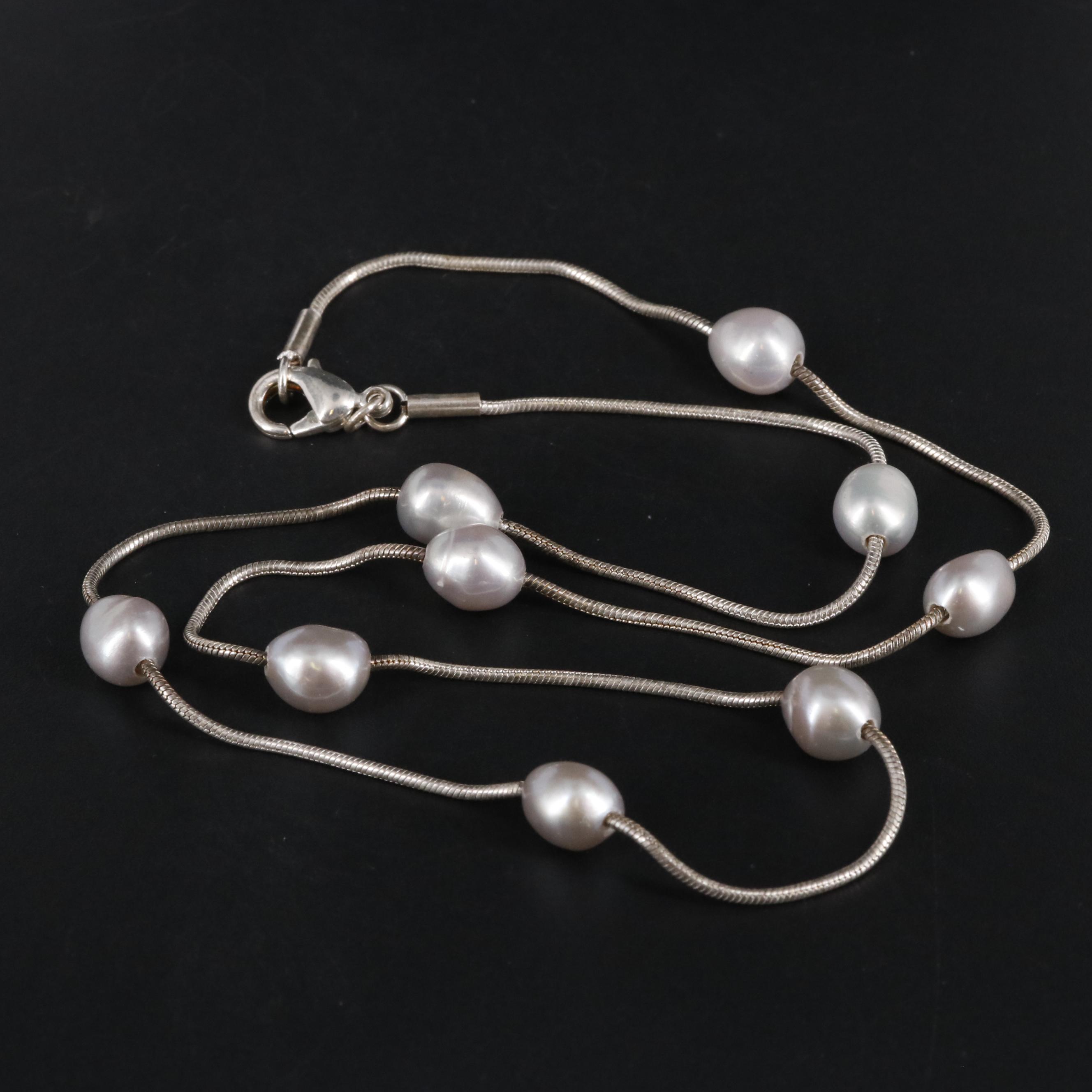 Metal Pearl Necklace