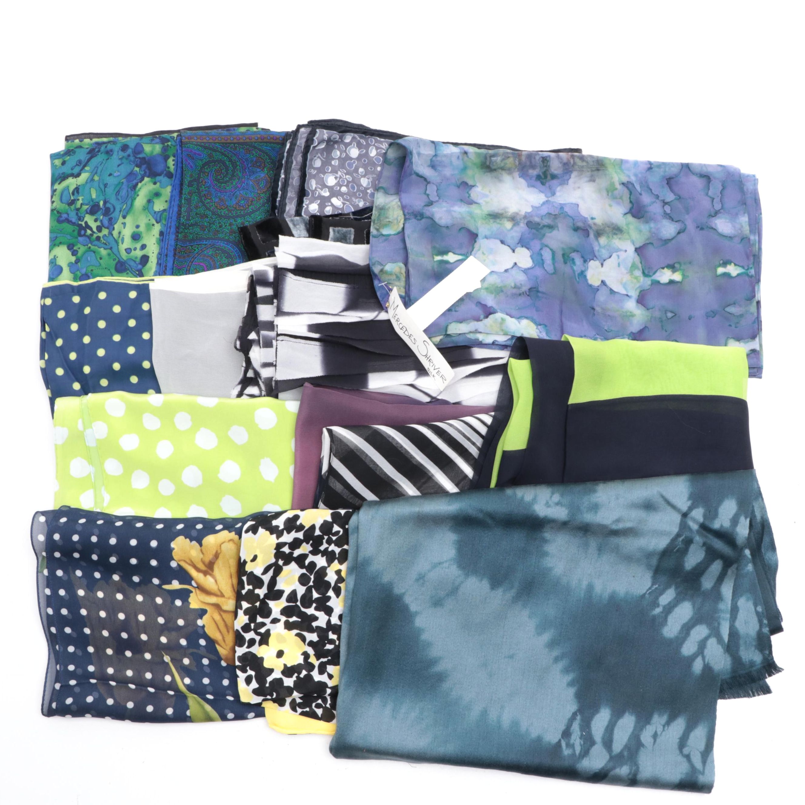 Mercedes Shriver Handpainted Silk Scarf, Bajra Silk/Cashmere Wrap and More