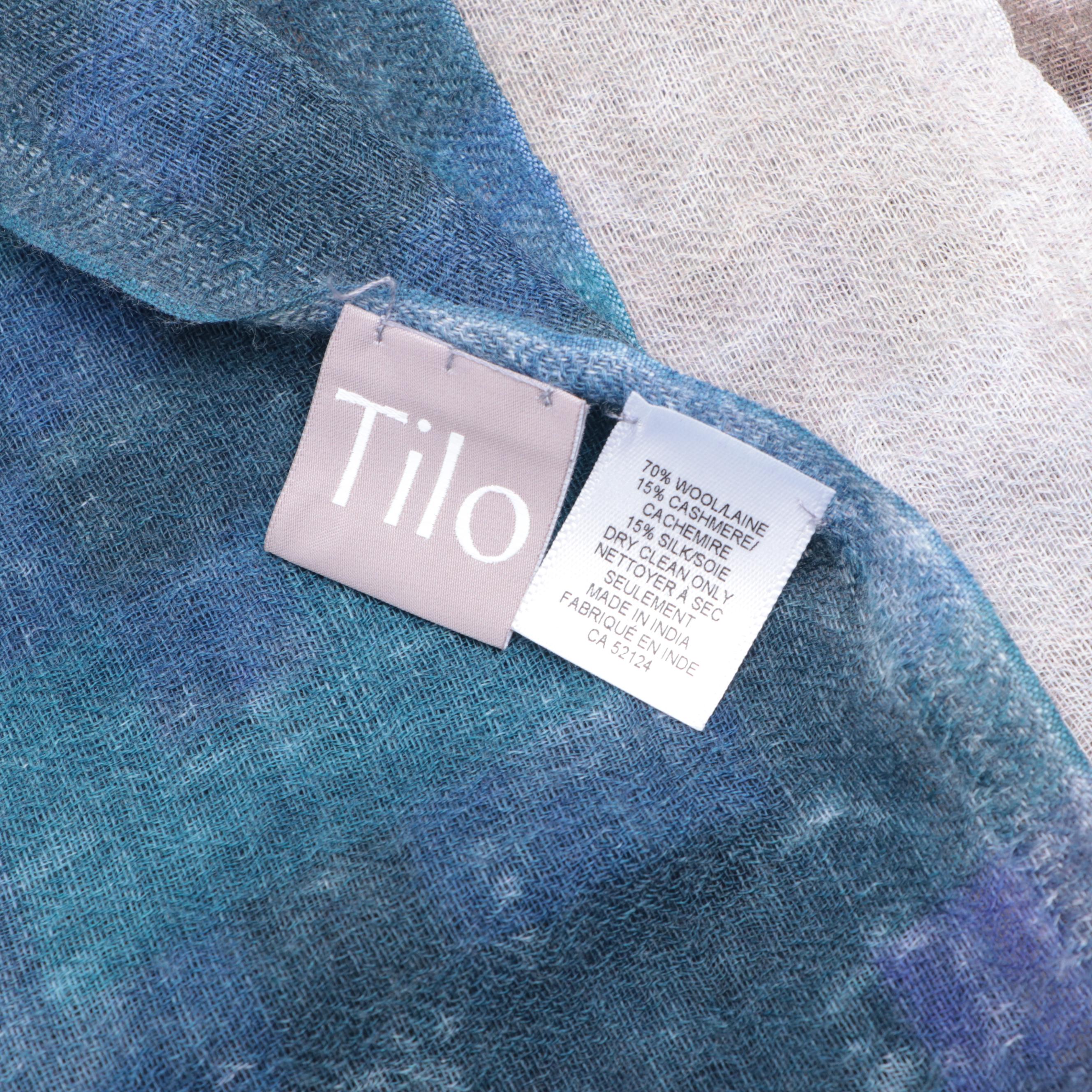 Glen Arthur Scarf in Painted Suede and Tilo Wool/Cashmere Shawl