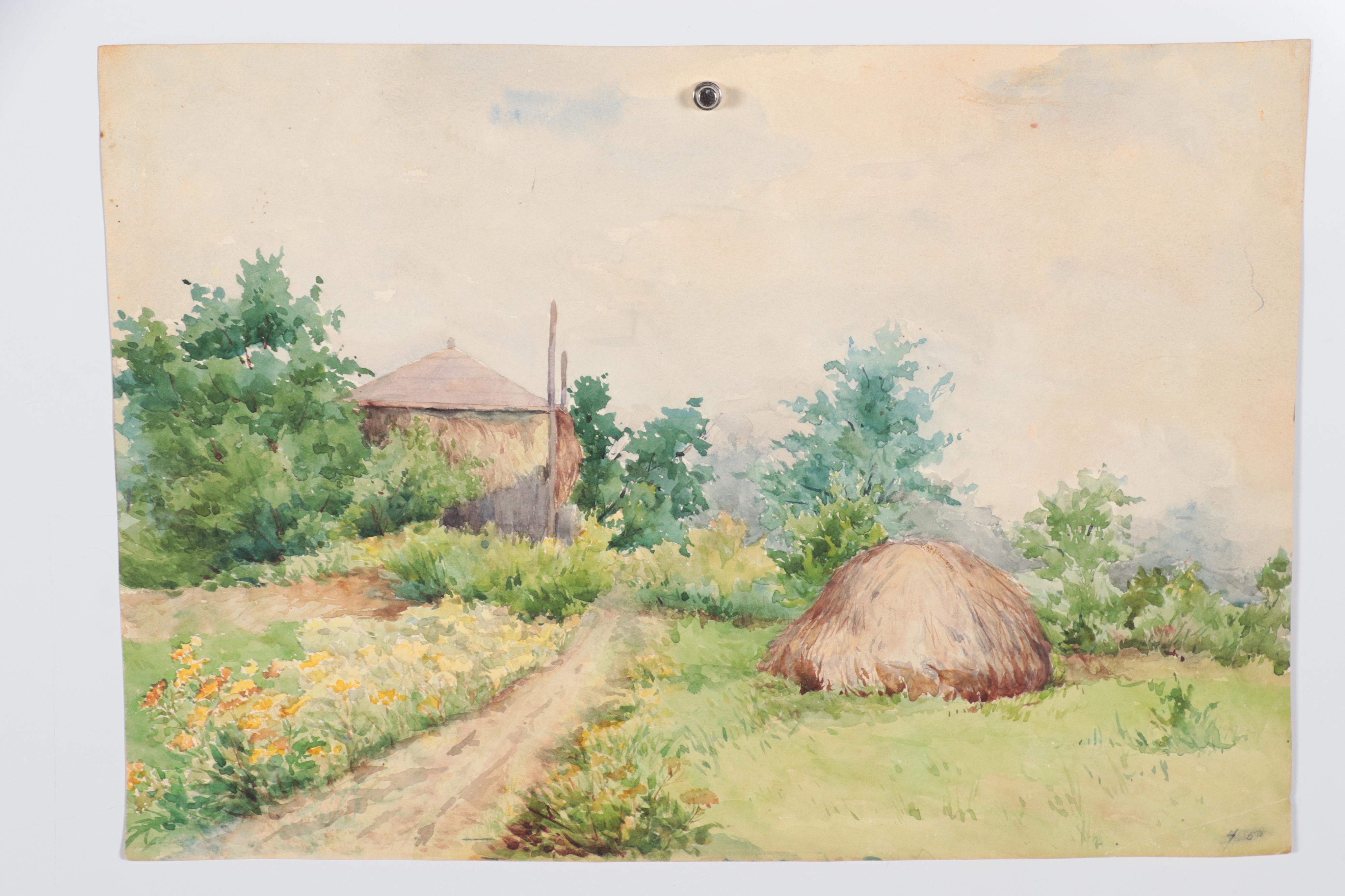 Landscape and Still Life Watercolor Paintings