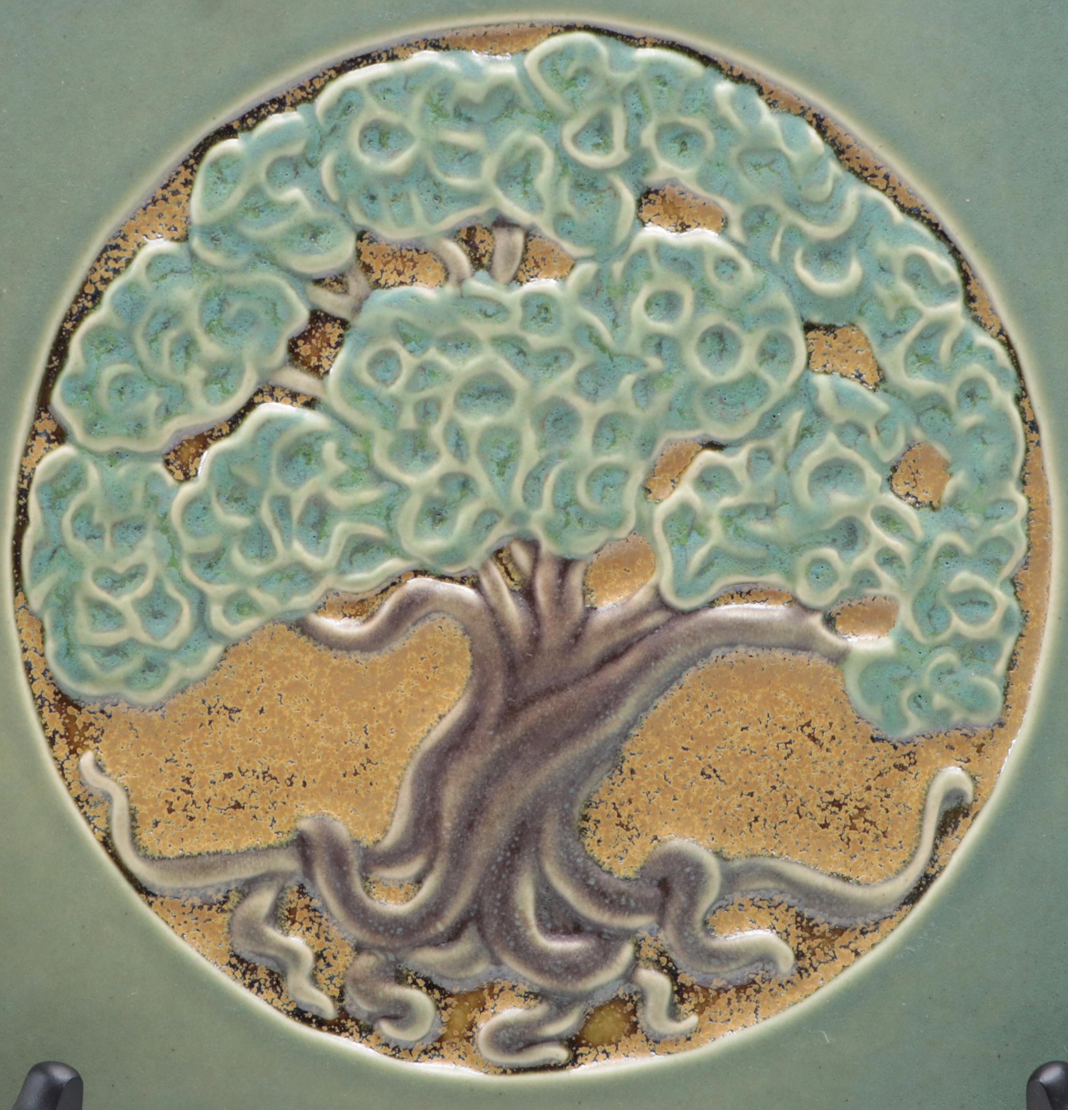 Rookwood Pottery "Tree of Life" Tile and Stand, 2013
