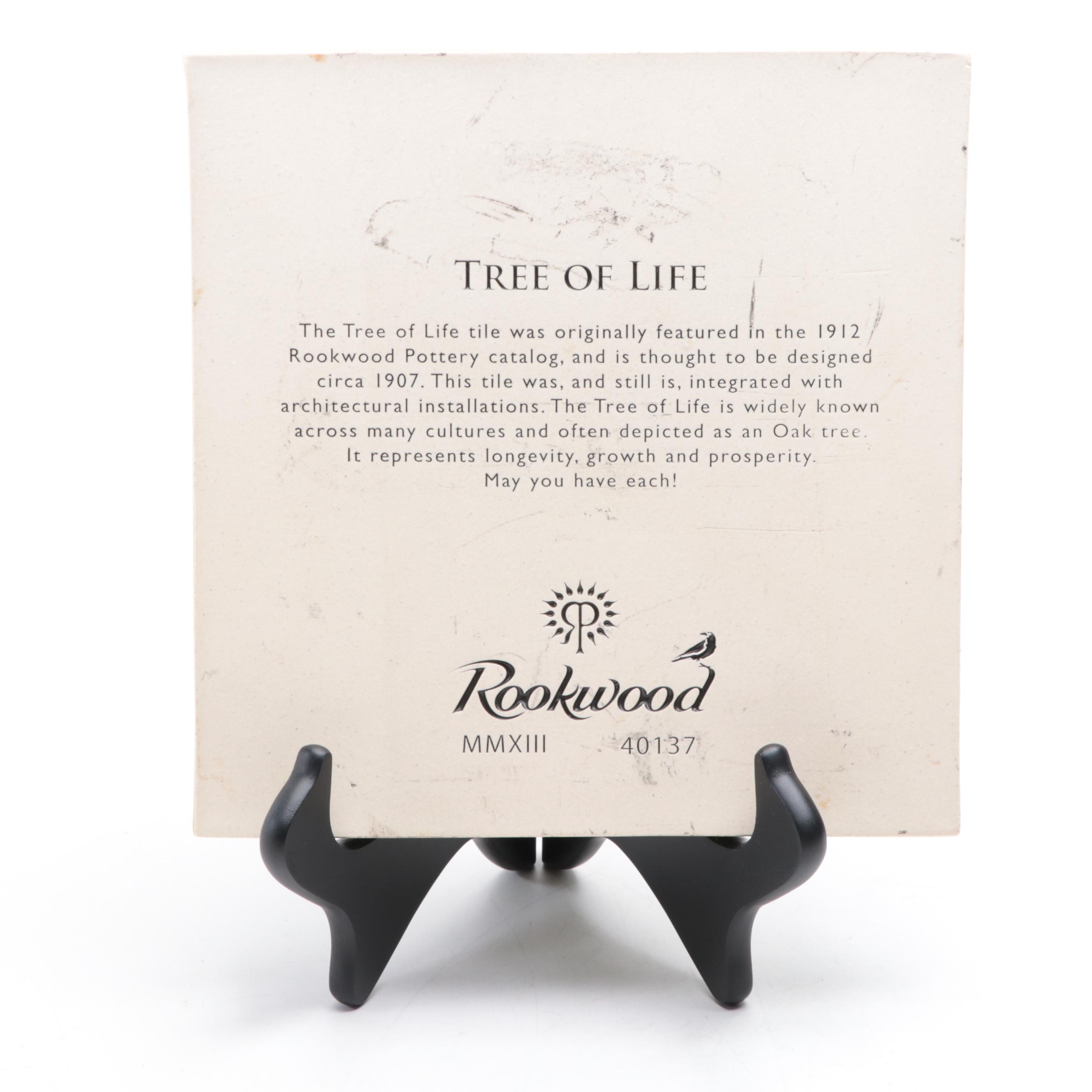 Rookwood Pottery "Tree of Life" Tile and Stand, 2013