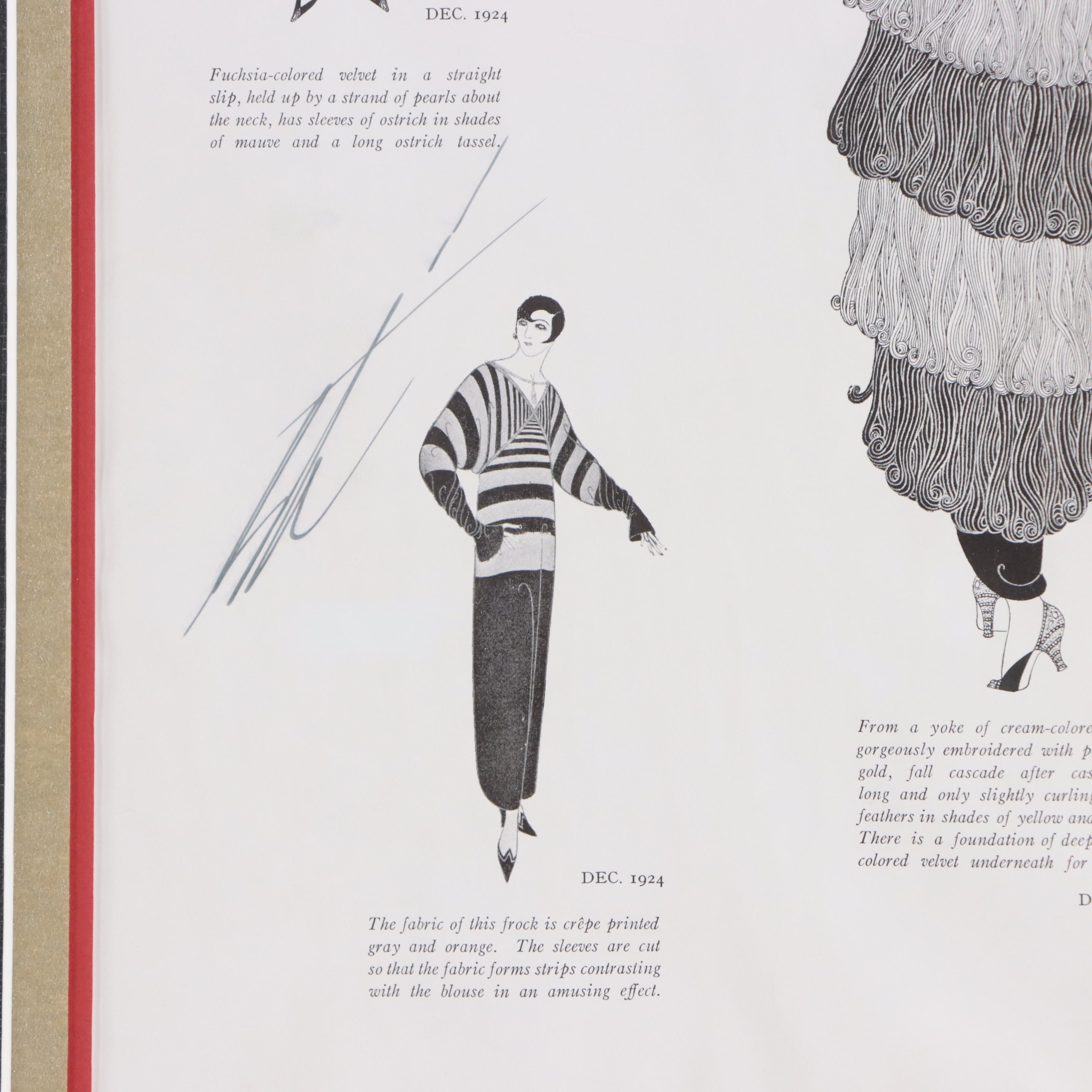 Erté Halftone of Fashion Illustration, Late 20th Century