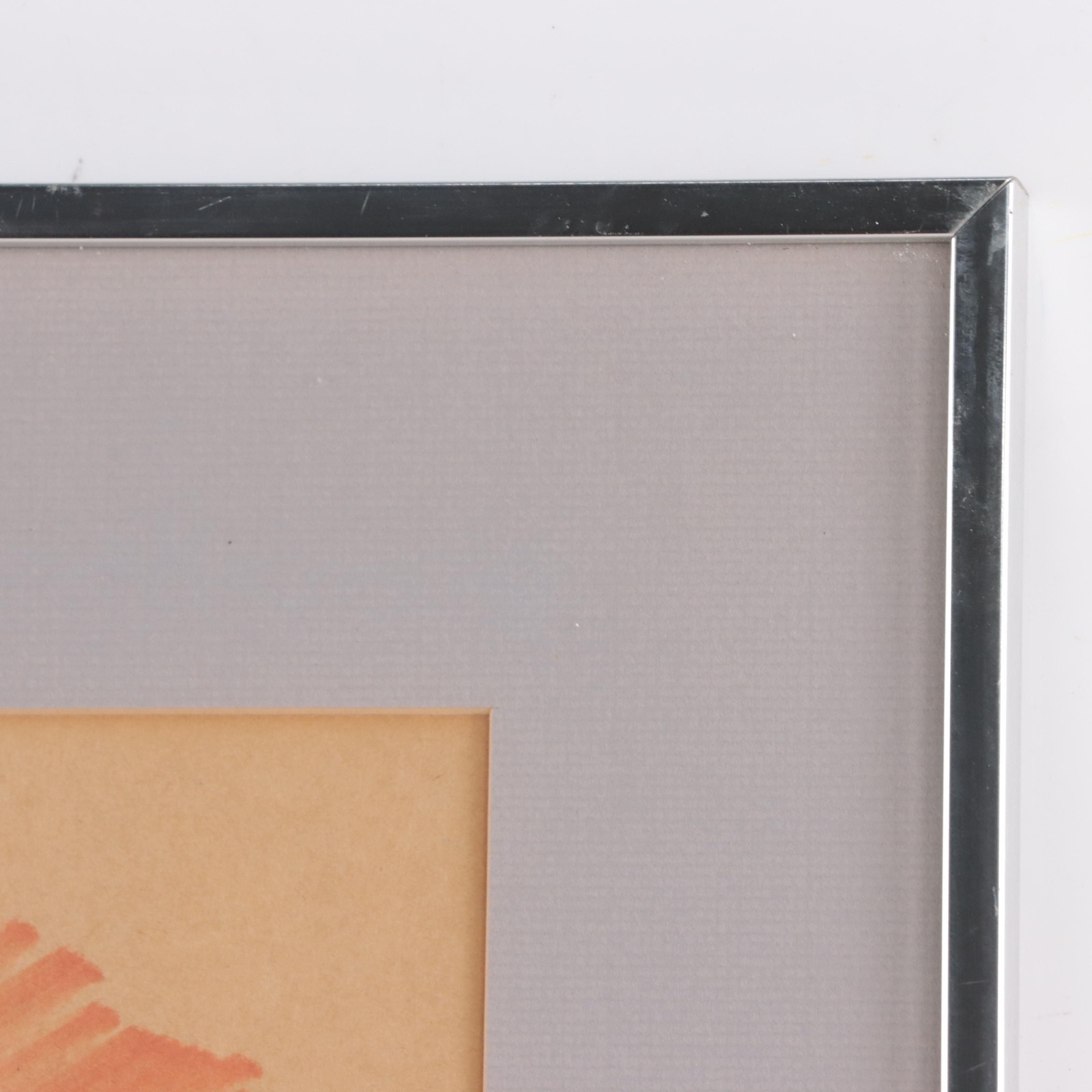 Ivan Wilson Abstract Ink Drawing, 1968