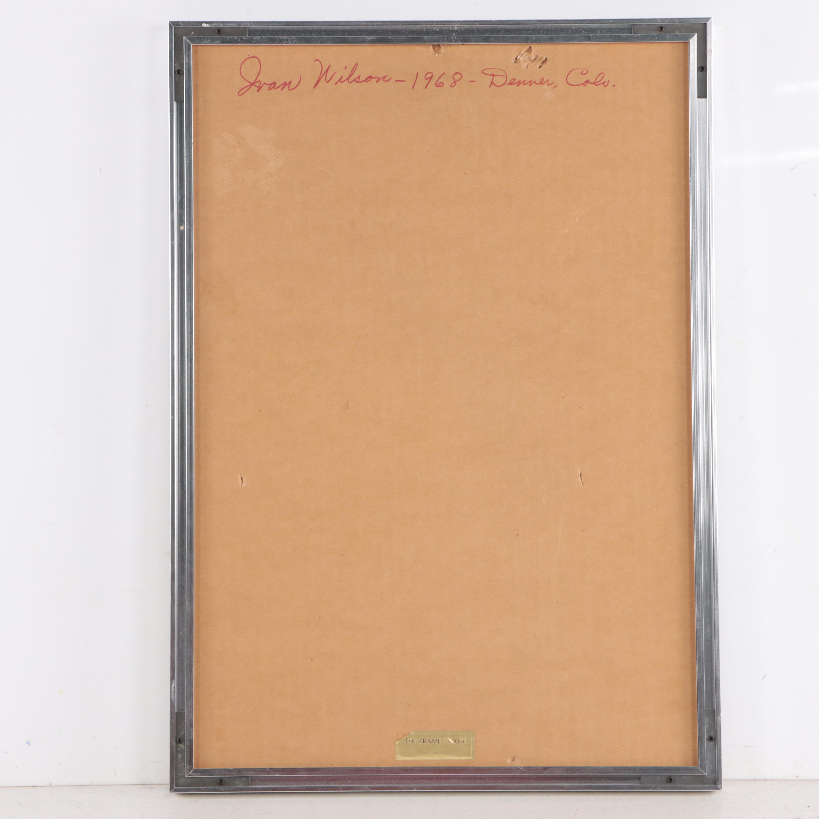 Ivan Wilson Abstract Ink Drawing, 1968