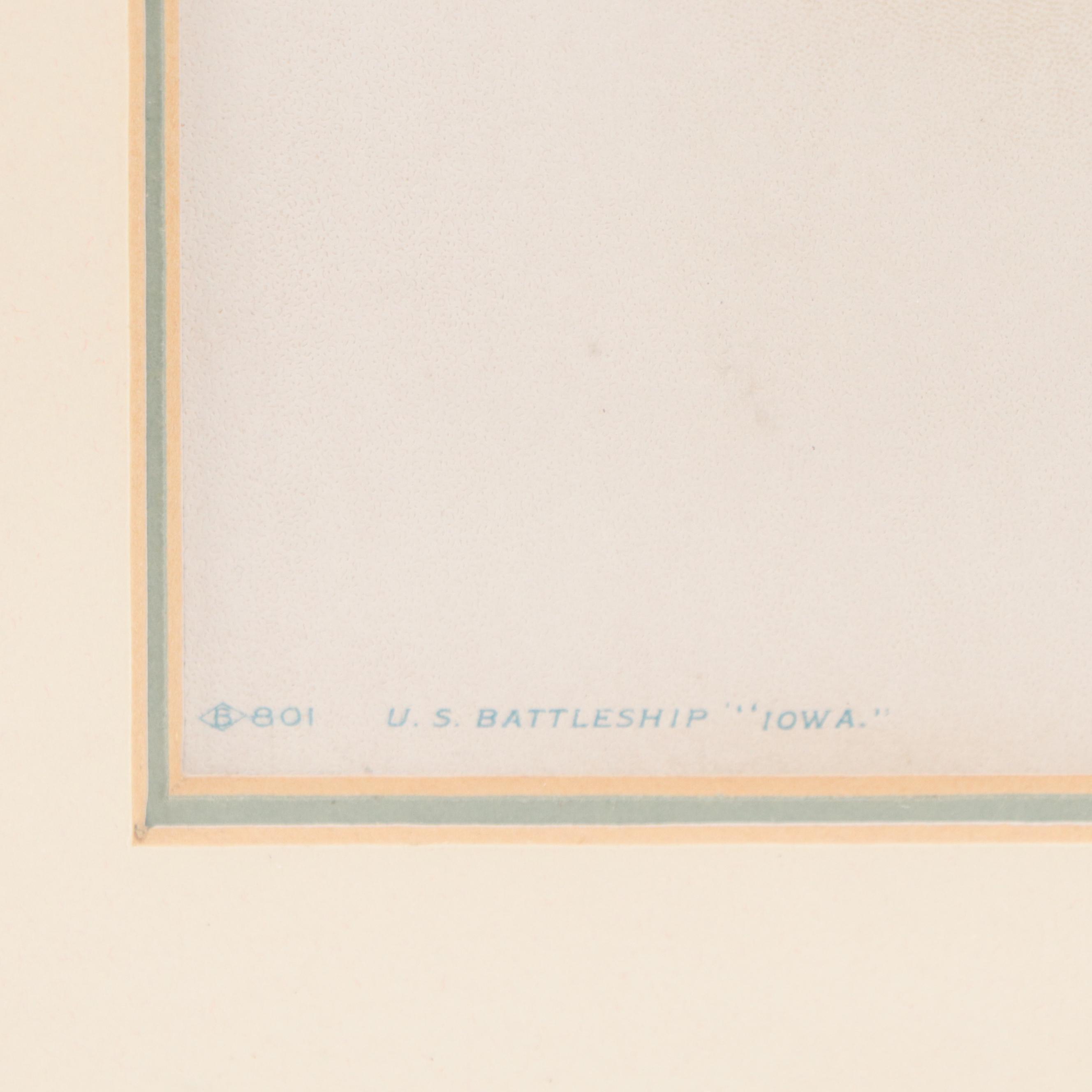 Koerner & Hayes Chromolithograph of Battleships, Circa 1898