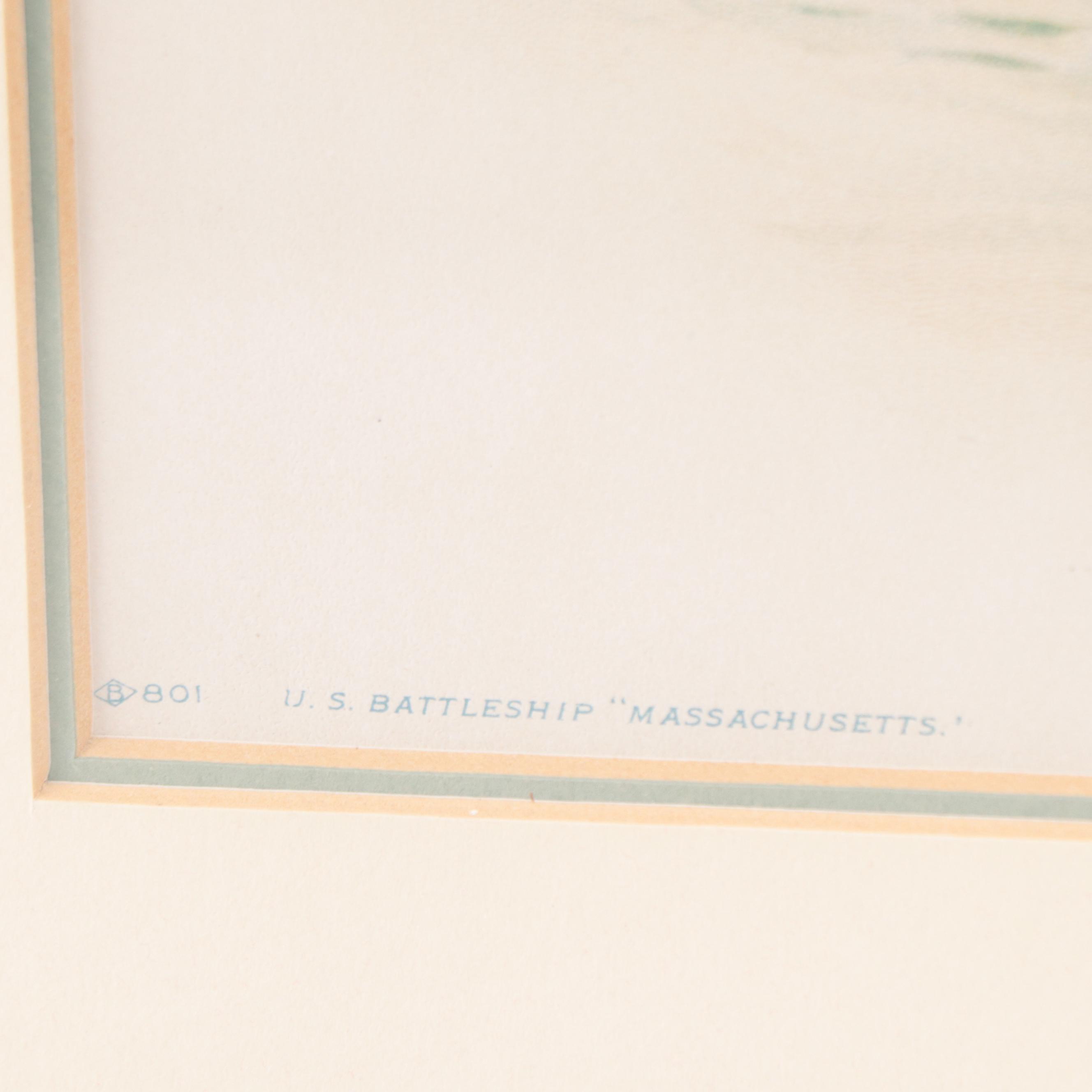 Koerner & Hayes Chromolithograph of Battleships, Circa 1898