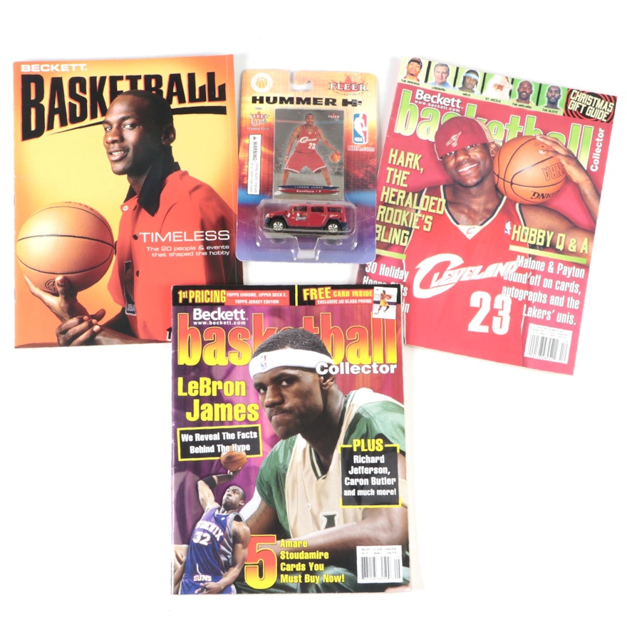 Fleer LeBron James Diecast Hummer H2 with Beckett Basketball Magazines, 2000s