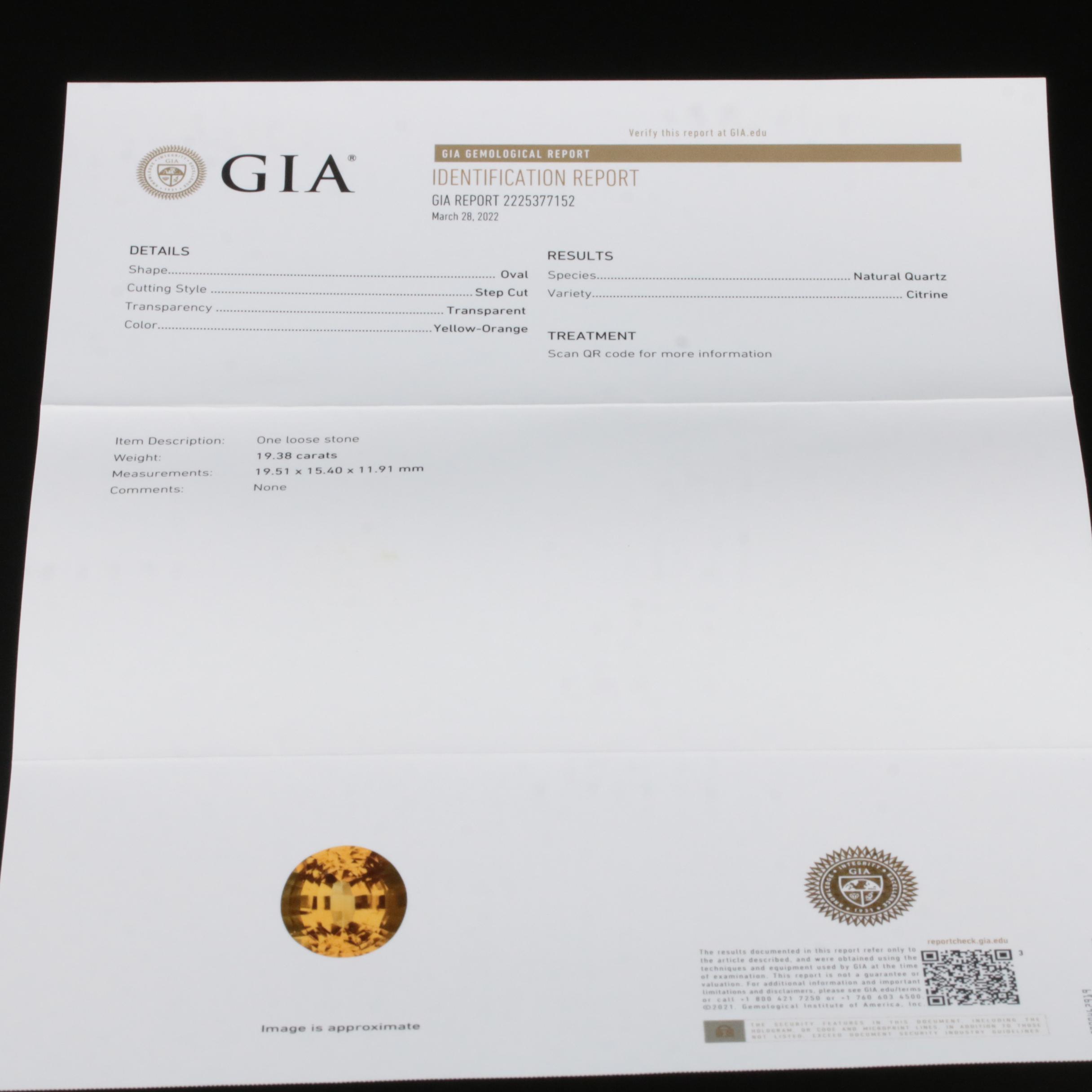 Sterling Citrine, Garnet and Faux Pearl Ring with GIA Report