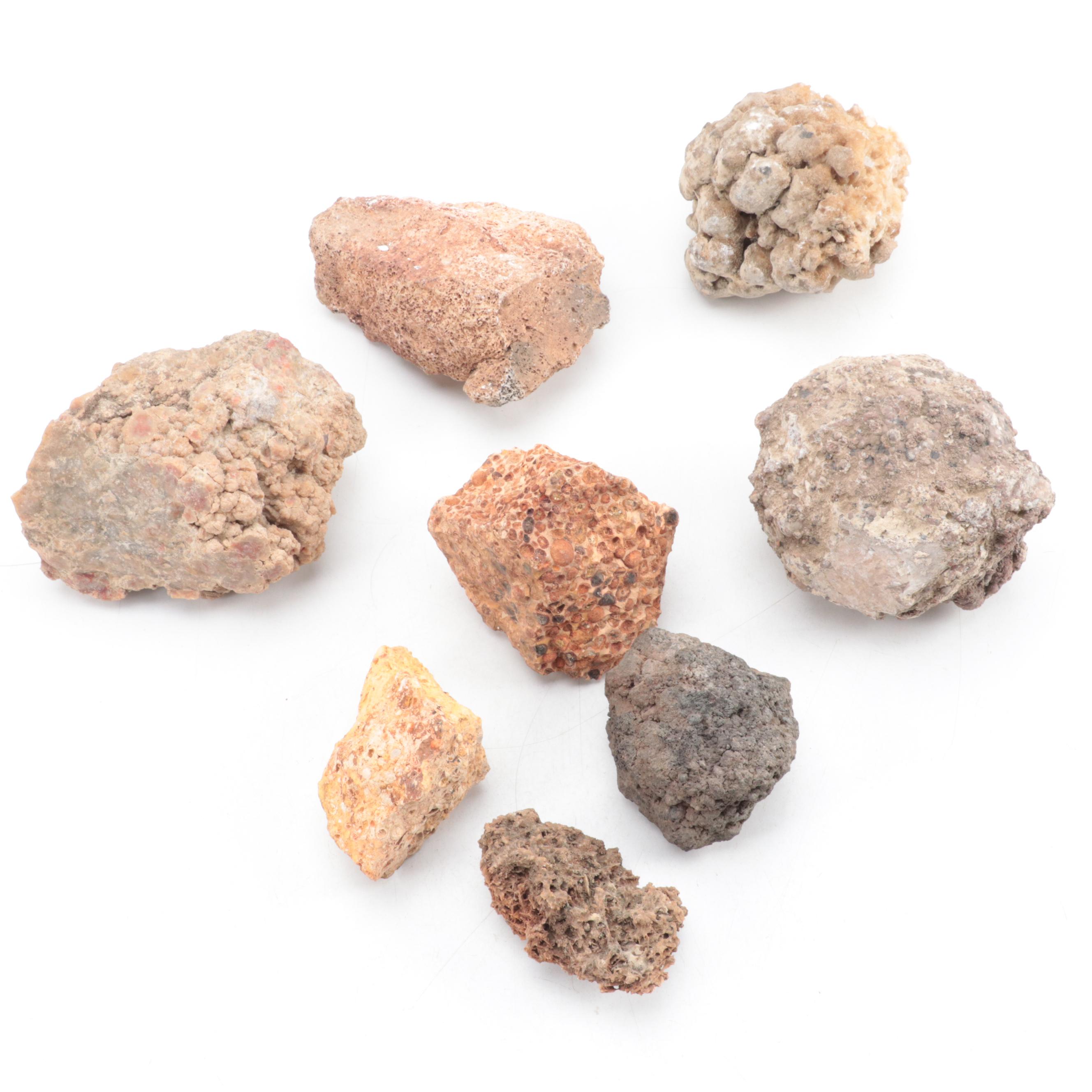 Lava, Aragonite and Rhyolite Mineral Specimens