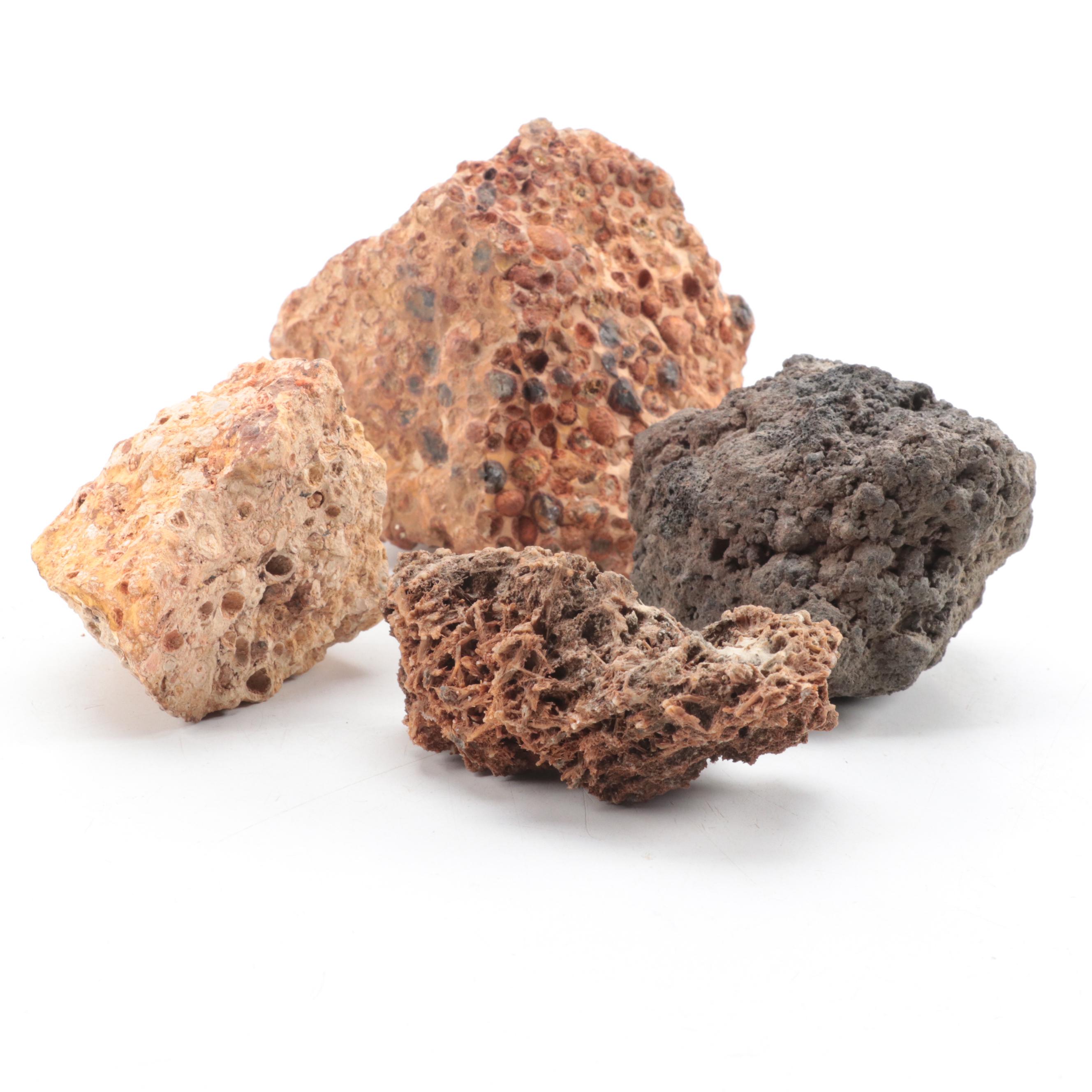 Lava, Aragonite and Rhyolite Mineral Specimens