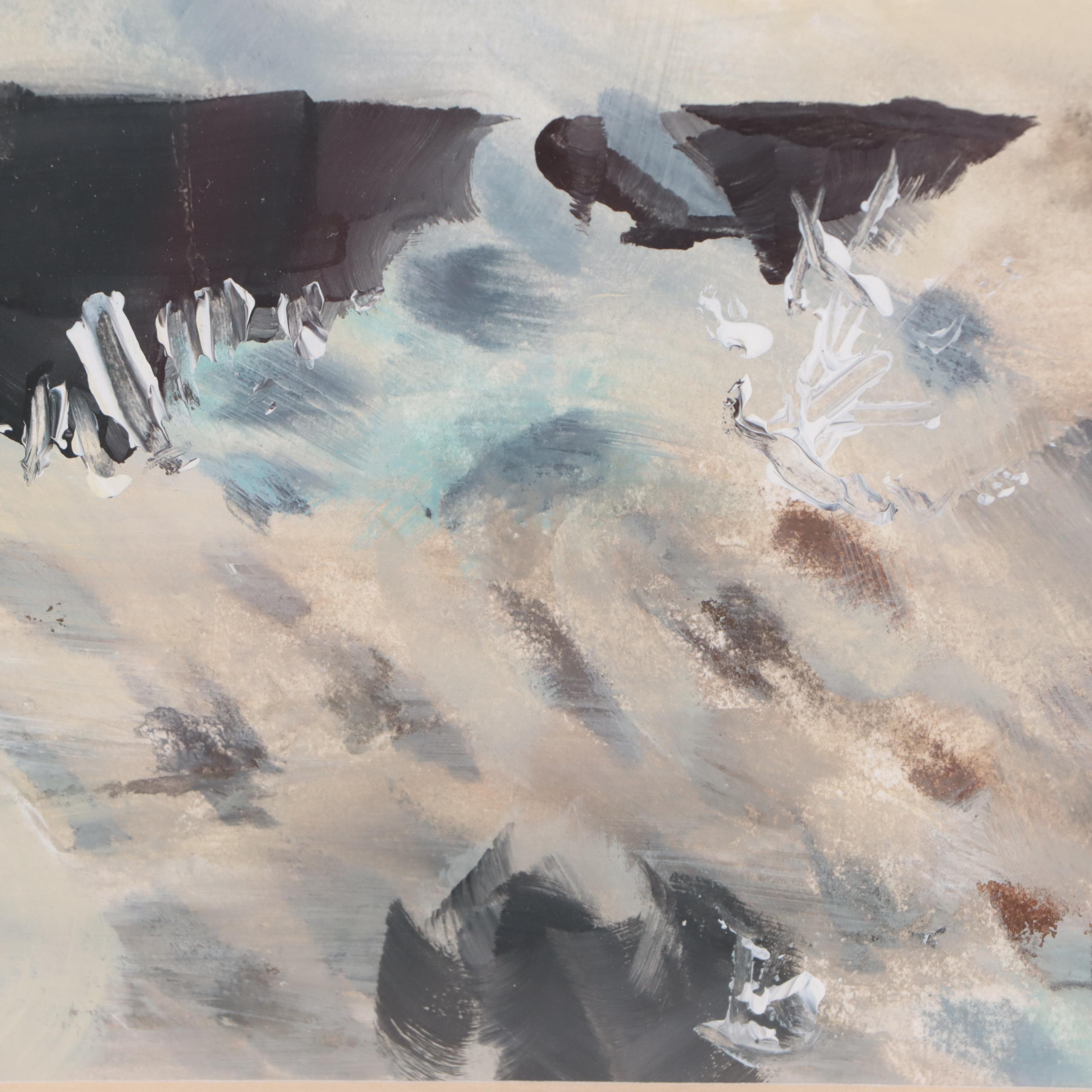 Anne Fairchild Abstract Acrylic Painting "Sea," Late 20th Century