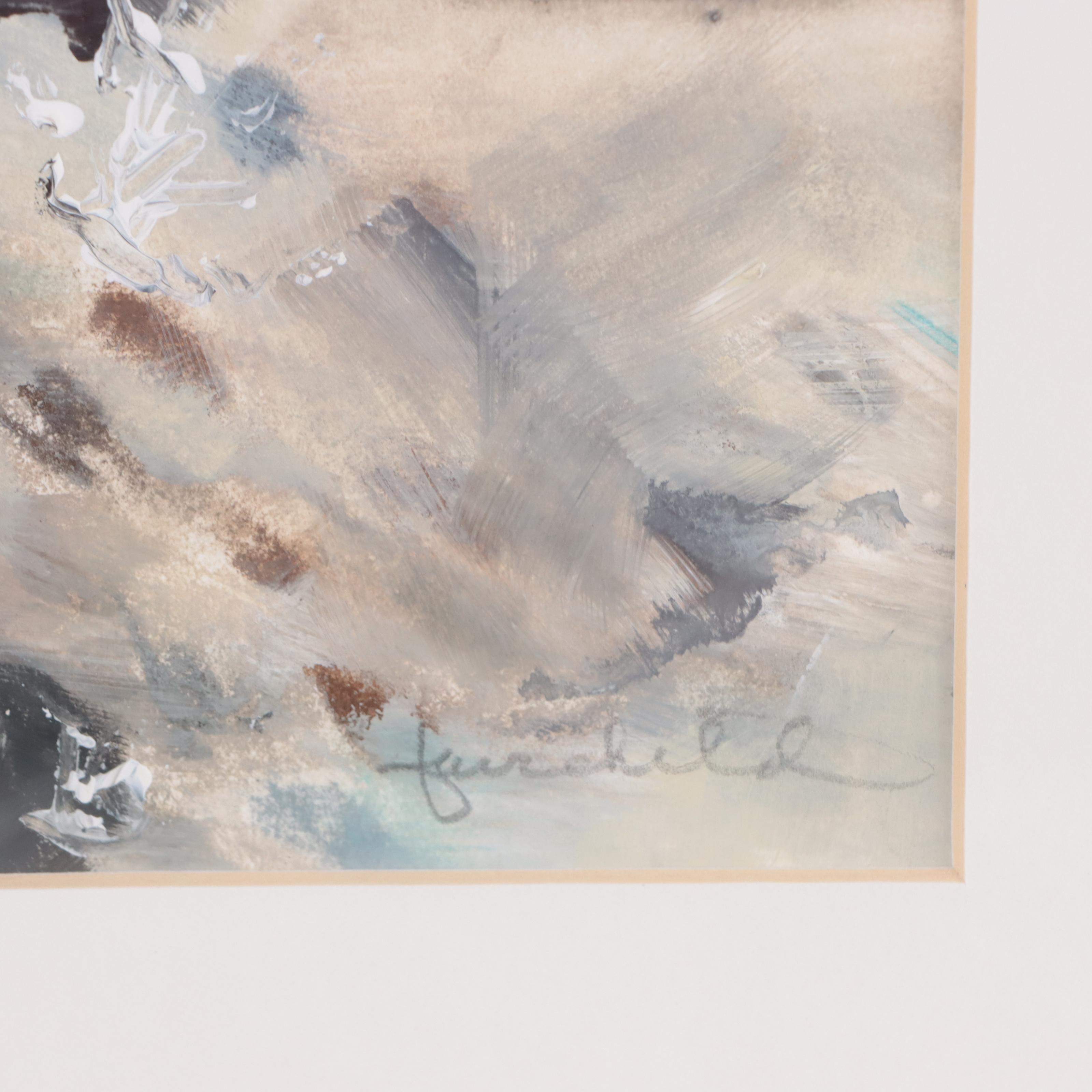 Anne Fairchild Abstract Acrylic Painting "Sea," Late 20th Century