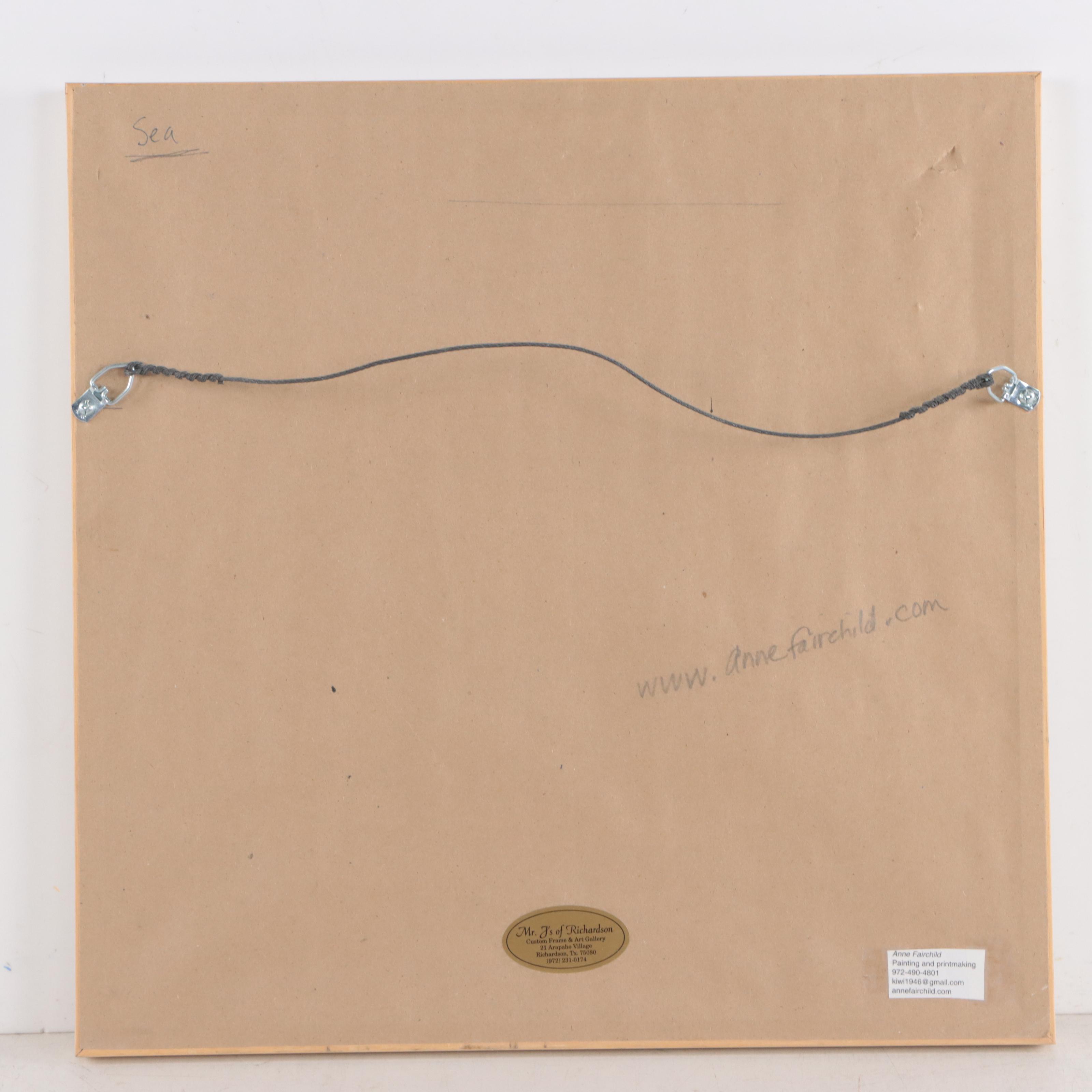 Anne Fairchild Abstract Acrylic Painting "Sea," Late 20th Century