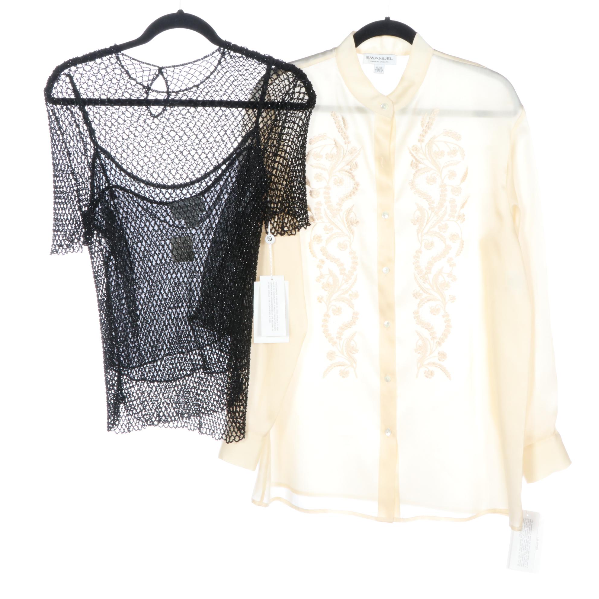 Emanuel Emanuel Ungaro Blouse, Beaded Top, Ghost Jacket, Reversible Jacket