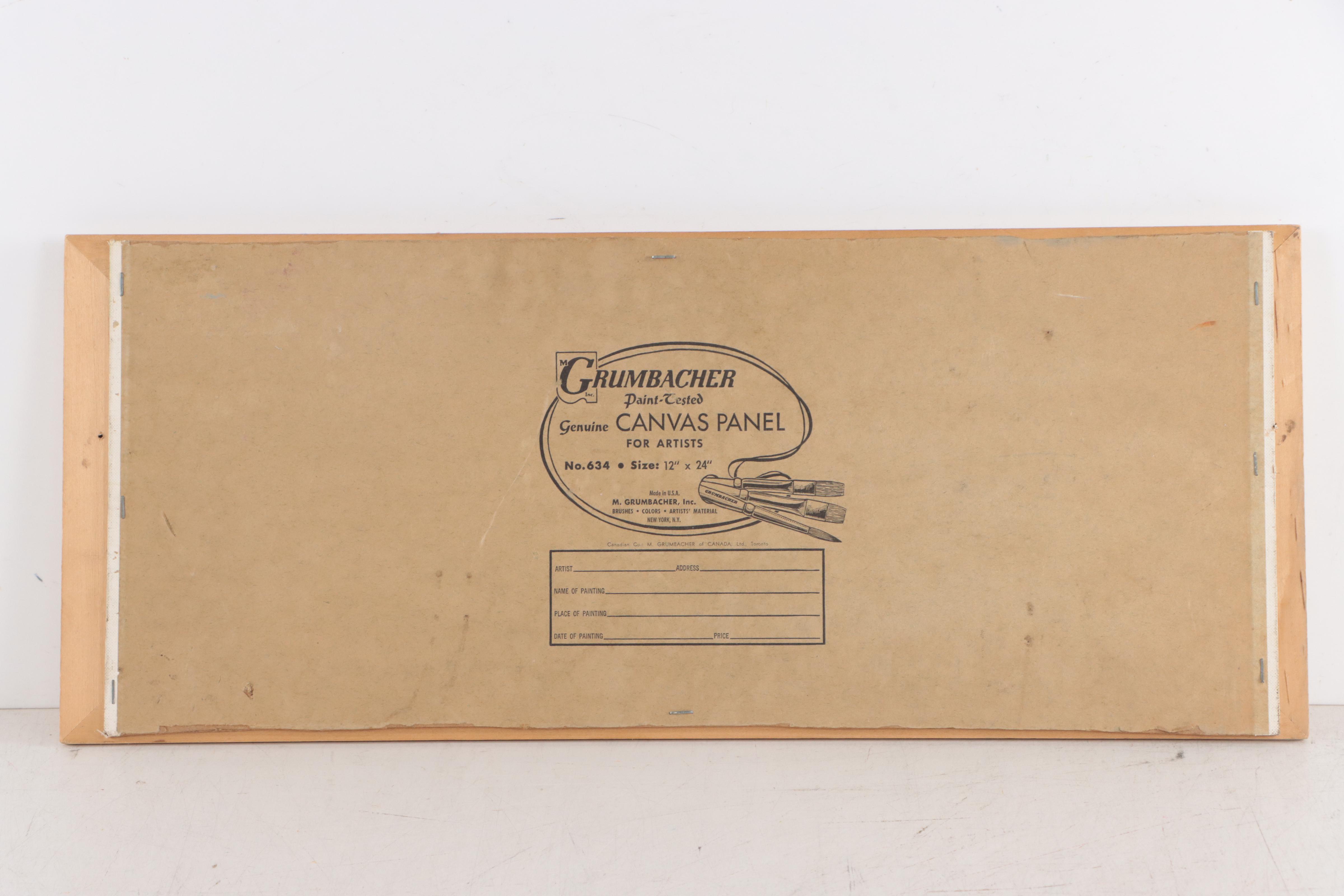 Ziegler Acrylic Painting of Horse Race, 1991