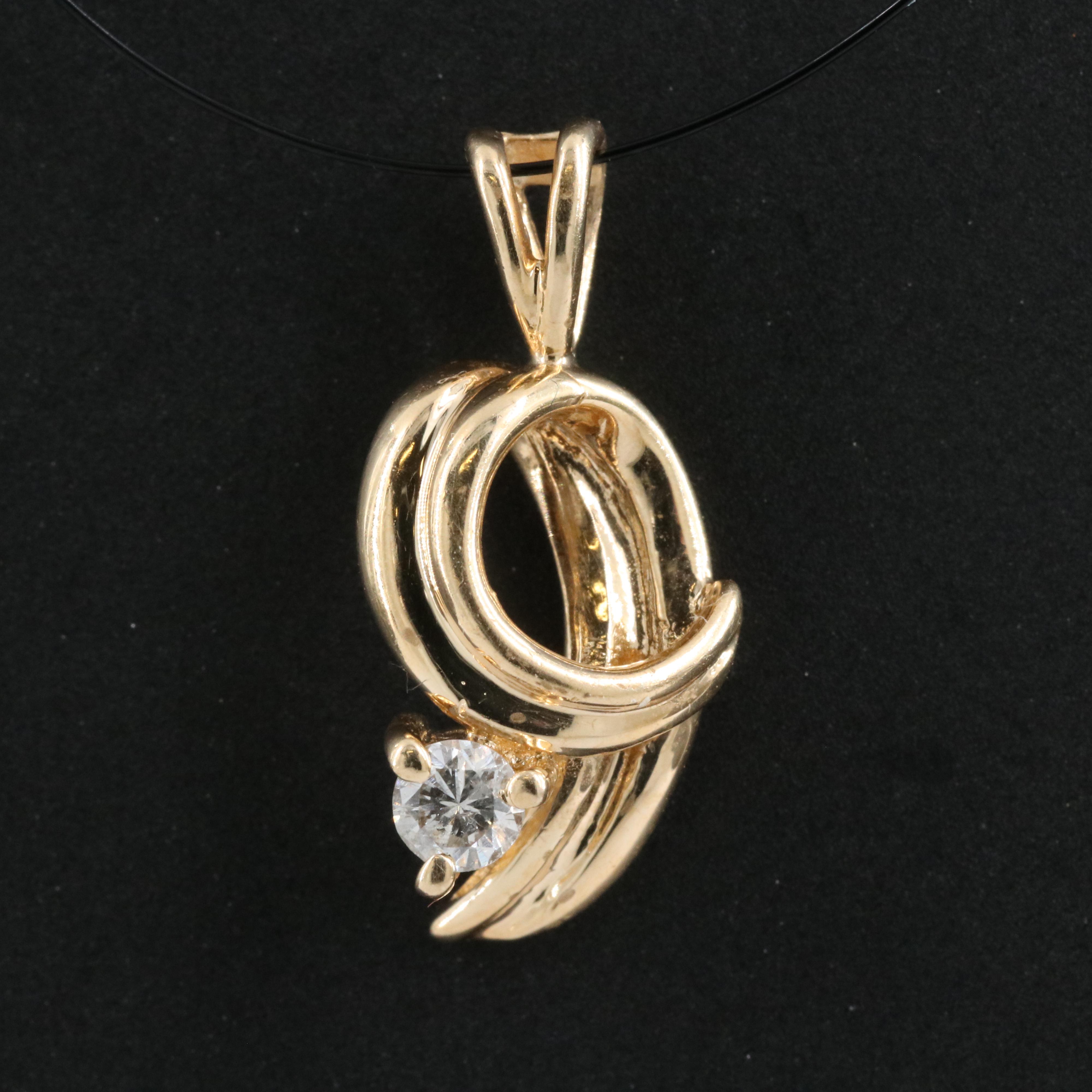 14K 0.06 CT Diamond Pendant