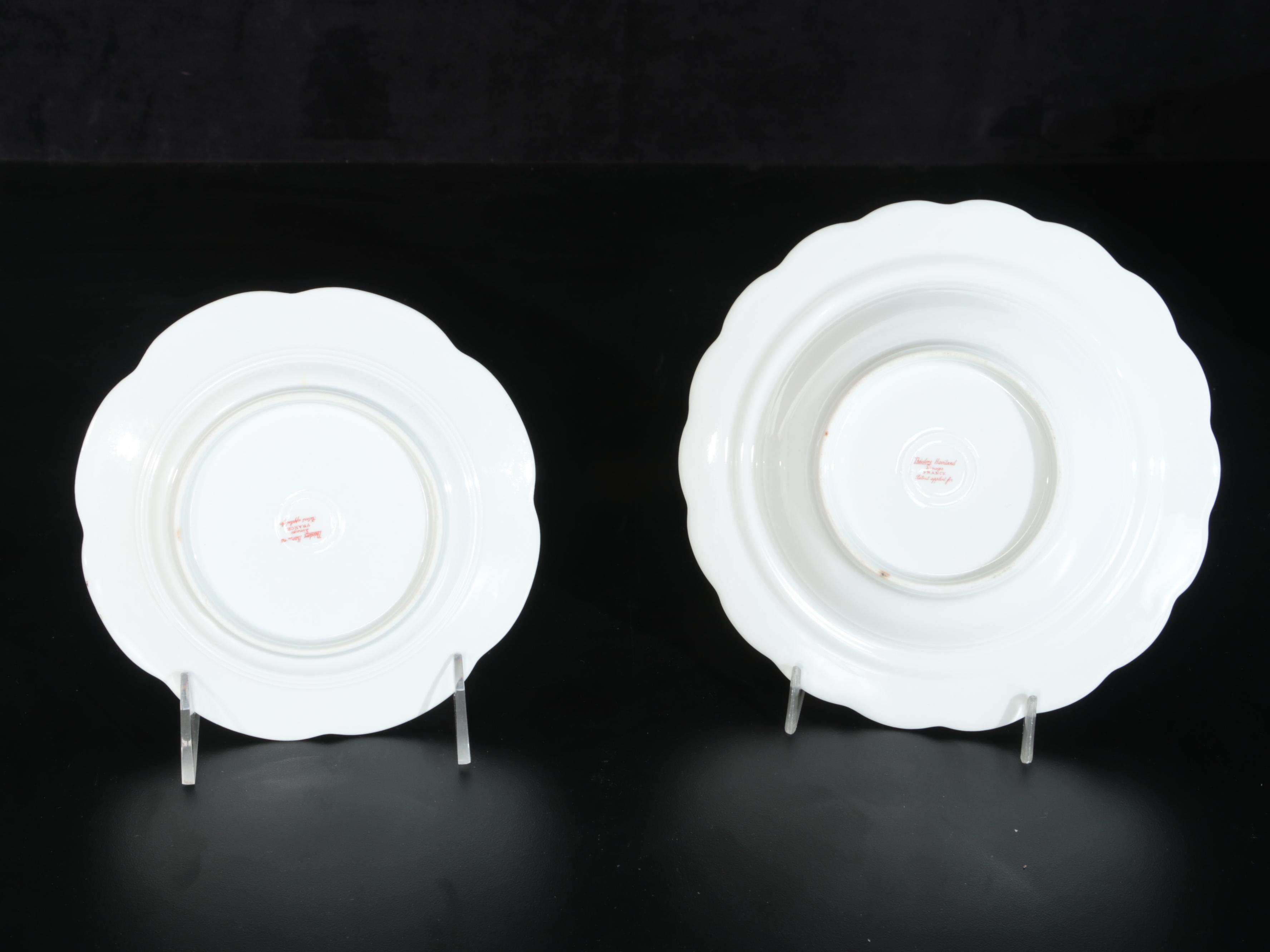 Theodore Haviland Floral Band Limoges Porcelain Dinnerware, Early 20th Century
