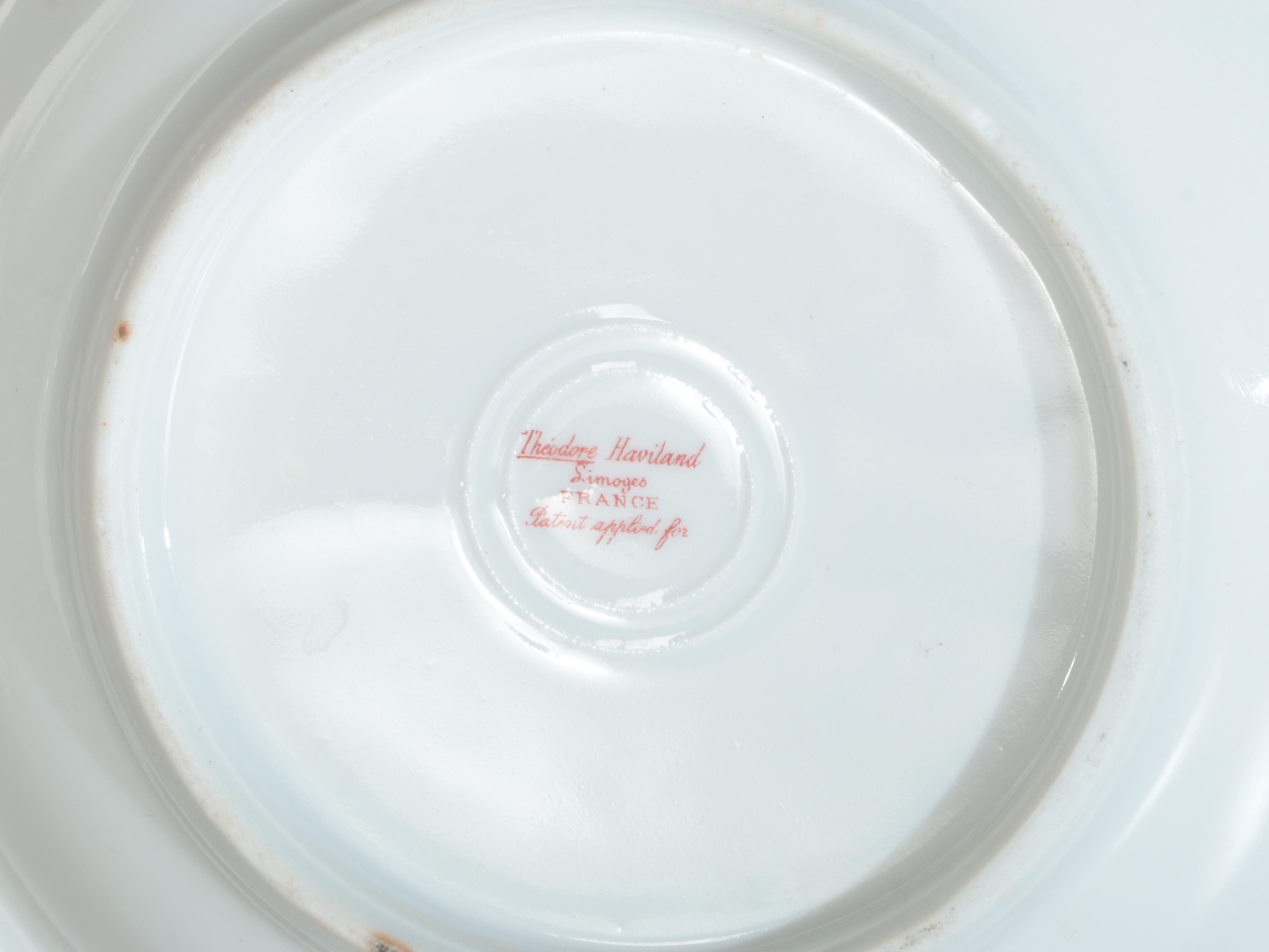 Theodore Haviland Floral Band Limoges Porcelain Dinnerware, Early 20th Century