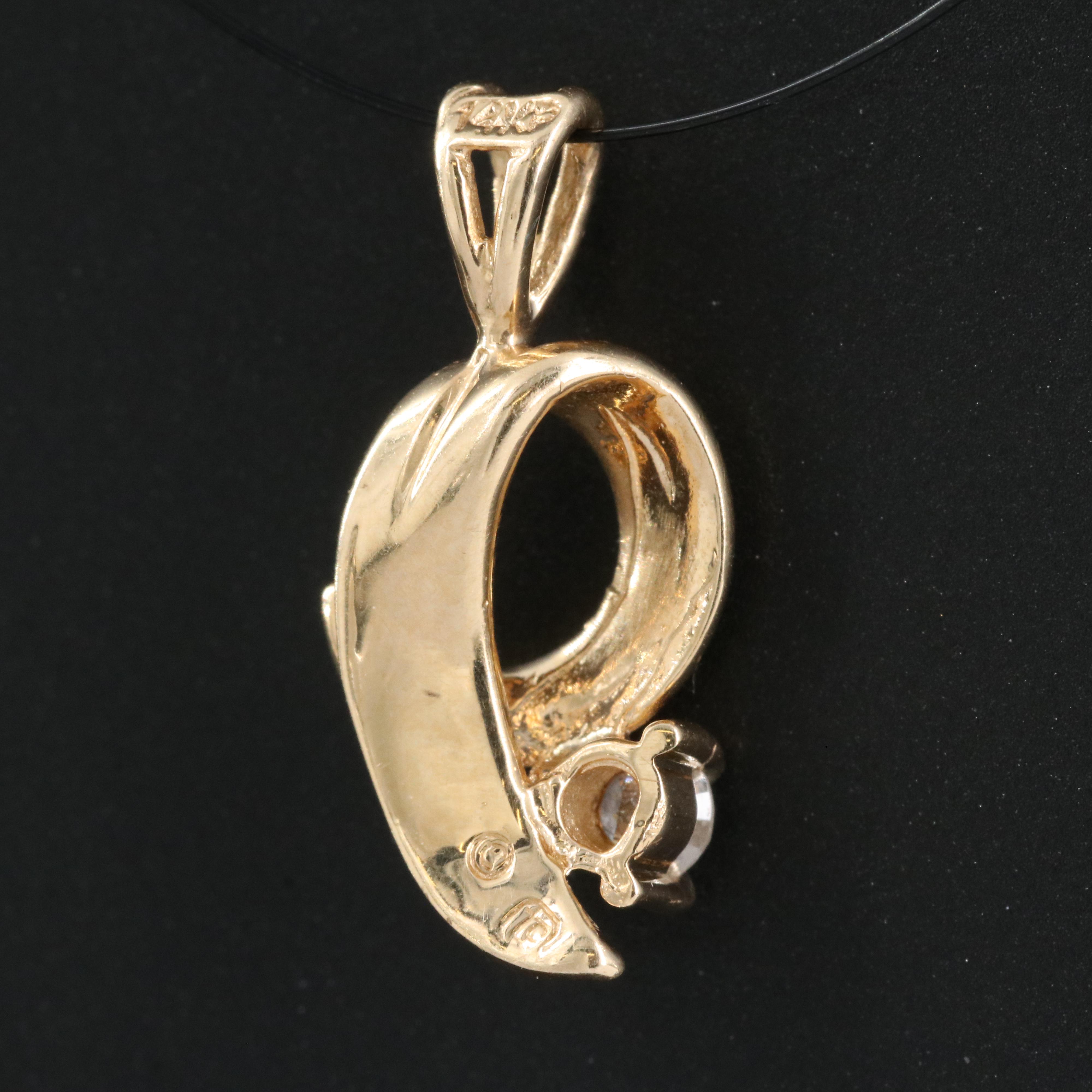 14K 0.06 CT Diamond Pendant