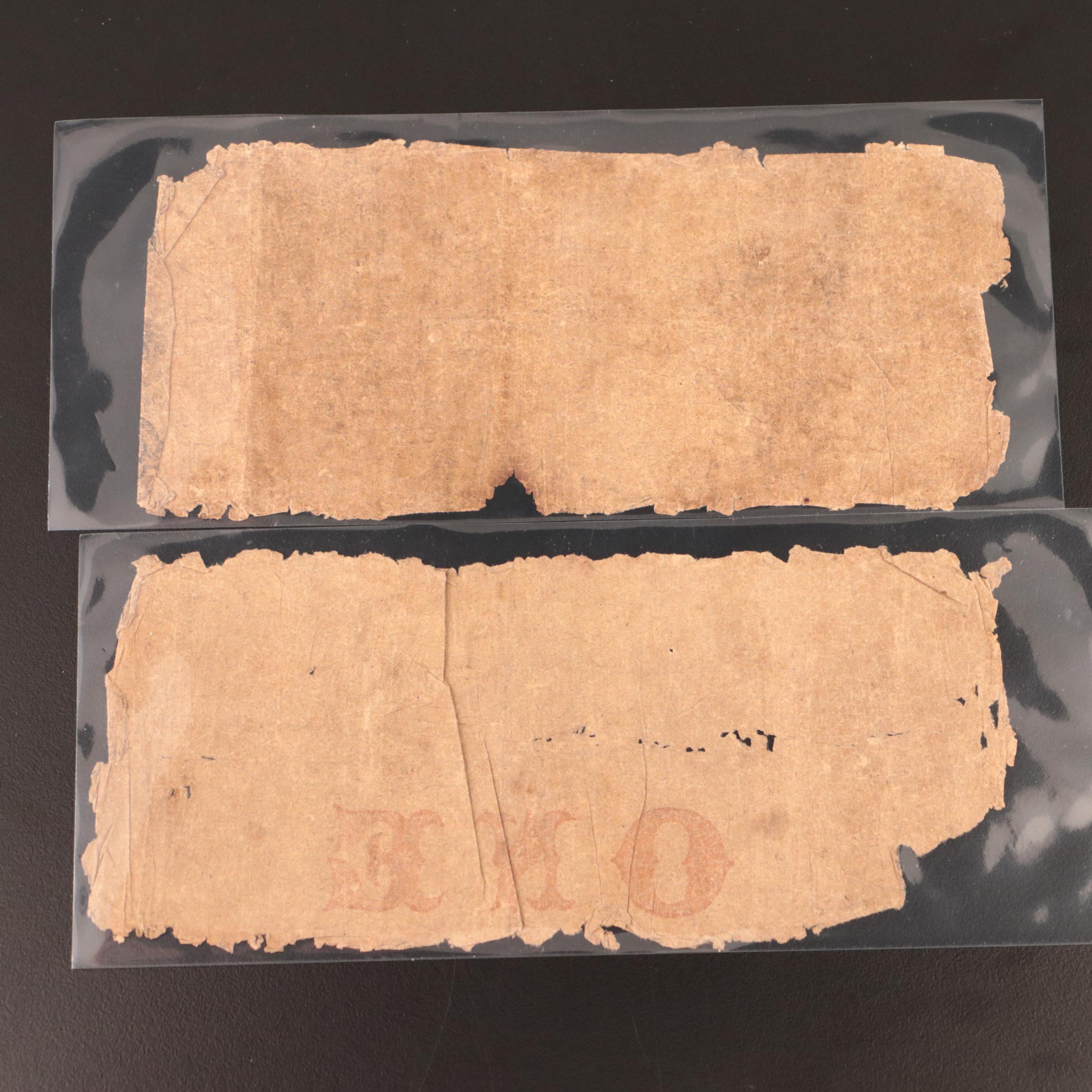 Group of Four Confederate and Obsolete Bank Notes