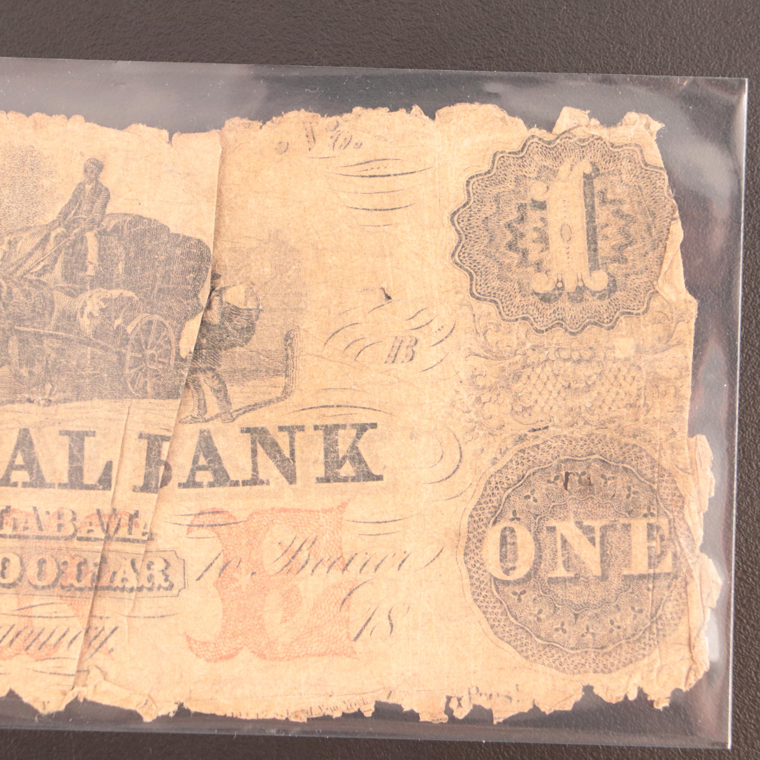 Group of Four Confederate and Obsolete Bank Notes