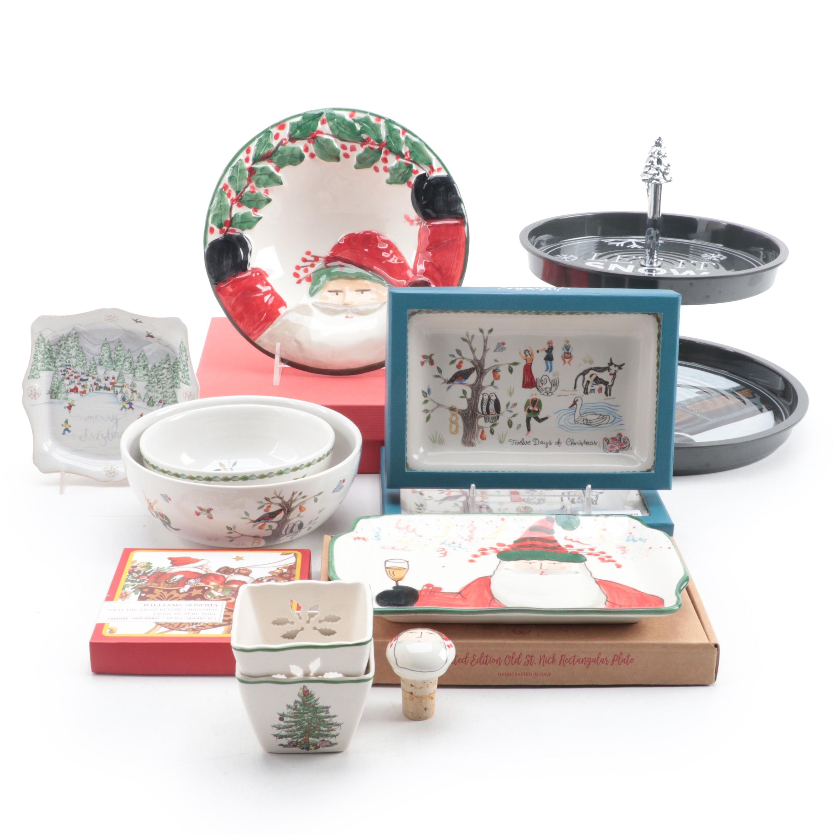 Threshold 2 Tier Serving Tray, Juliska Ceramic Bowls, and Other Seasonal Décor