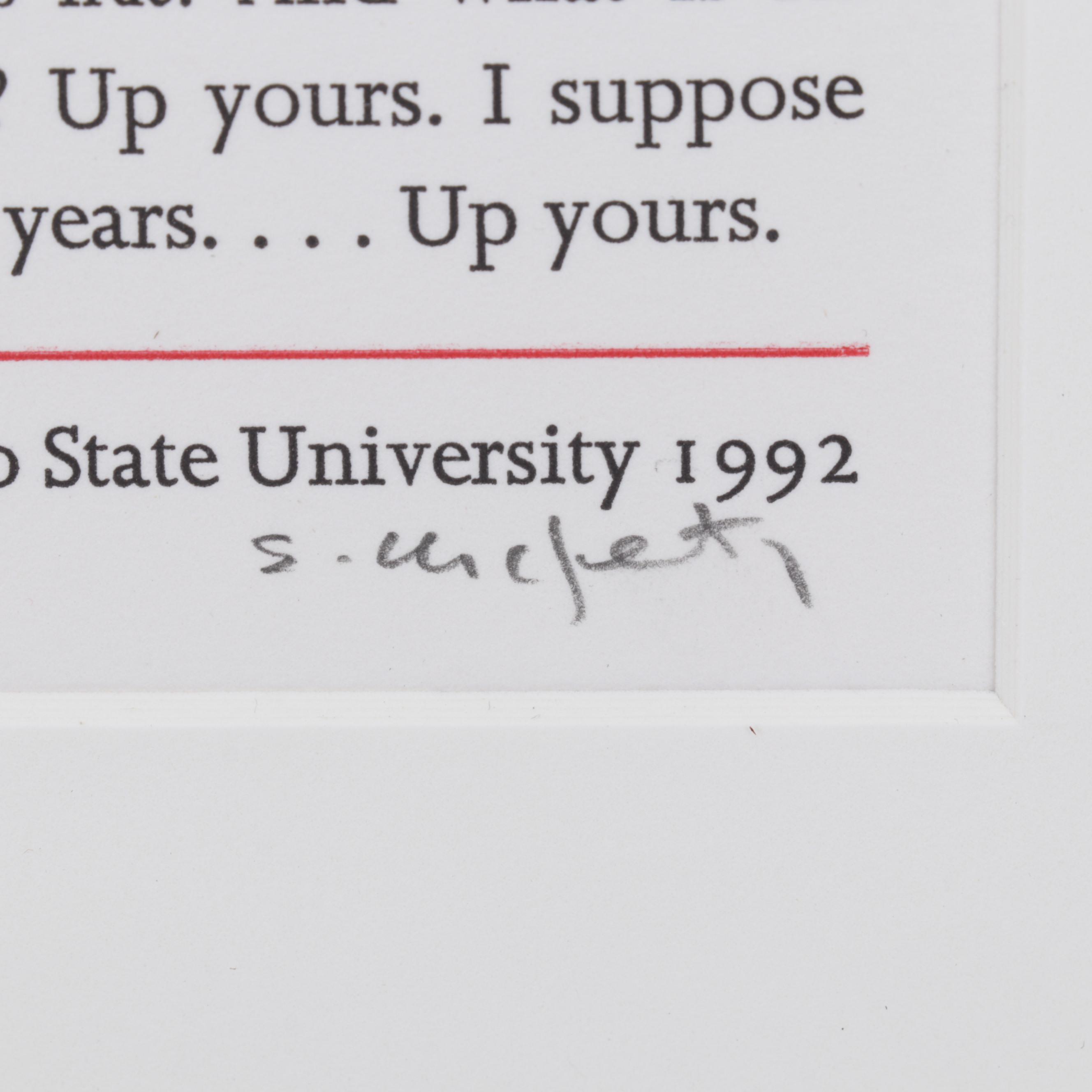 Sidney Chafetz Woodcut "Edward Albee," 1992