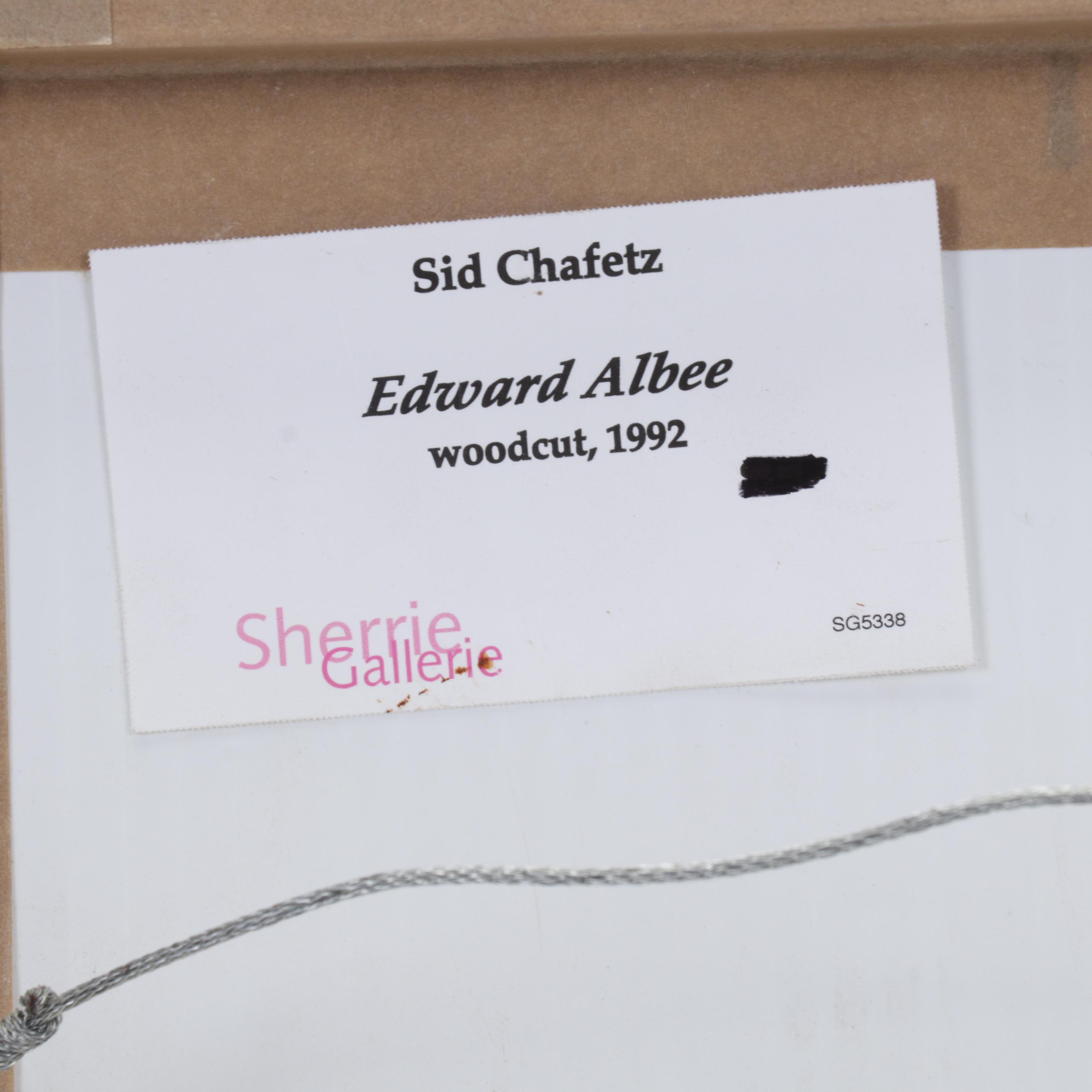 Sidney Chafetz Woodcut "Edward Albee," 1992