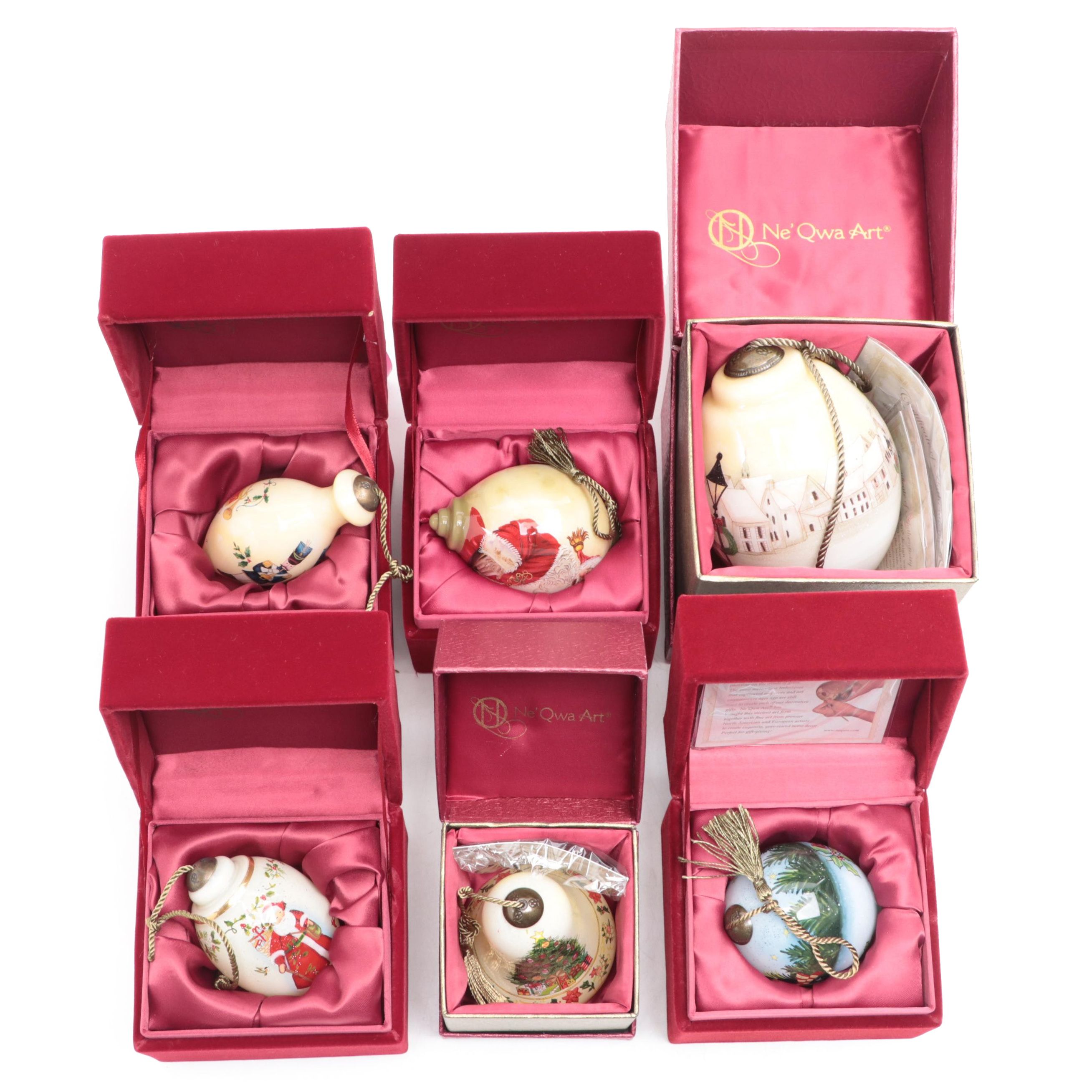 Susan Winget for Ne'Qwa Art Ornaments with Other Ne'Qwa Art Glass Ornaments