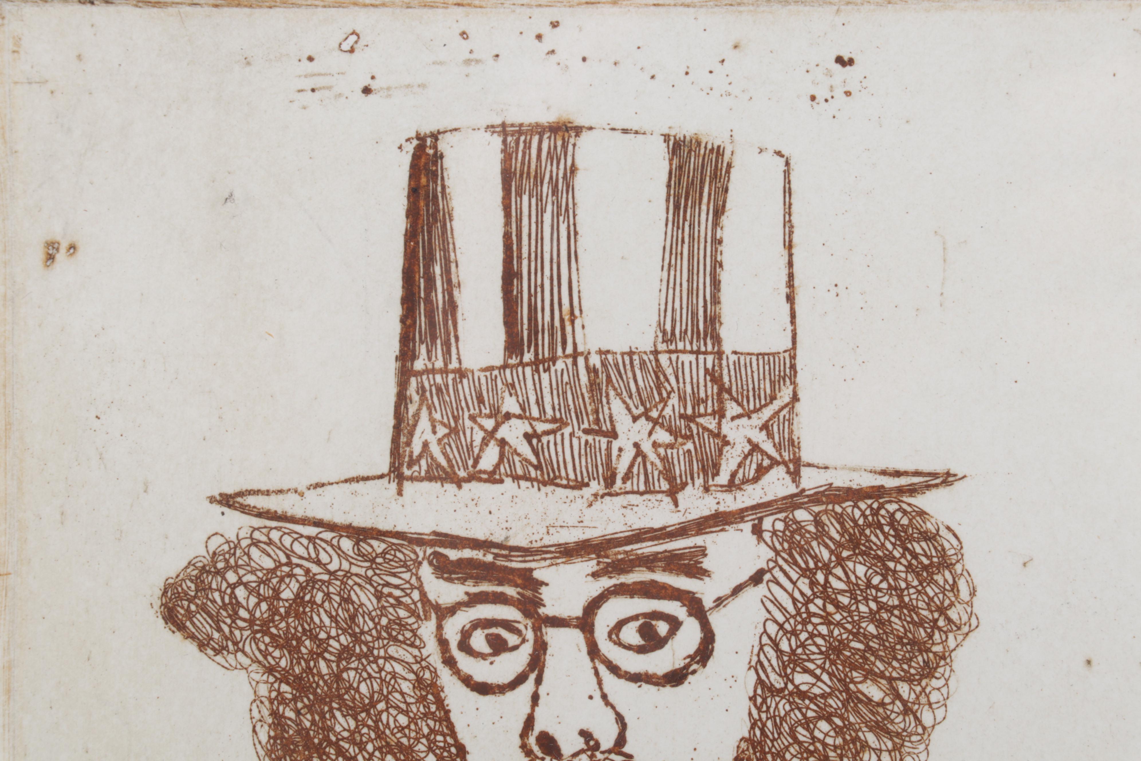 Sidney Chafetz Etching With Aquatint "Ginsberg," Late 20th Century