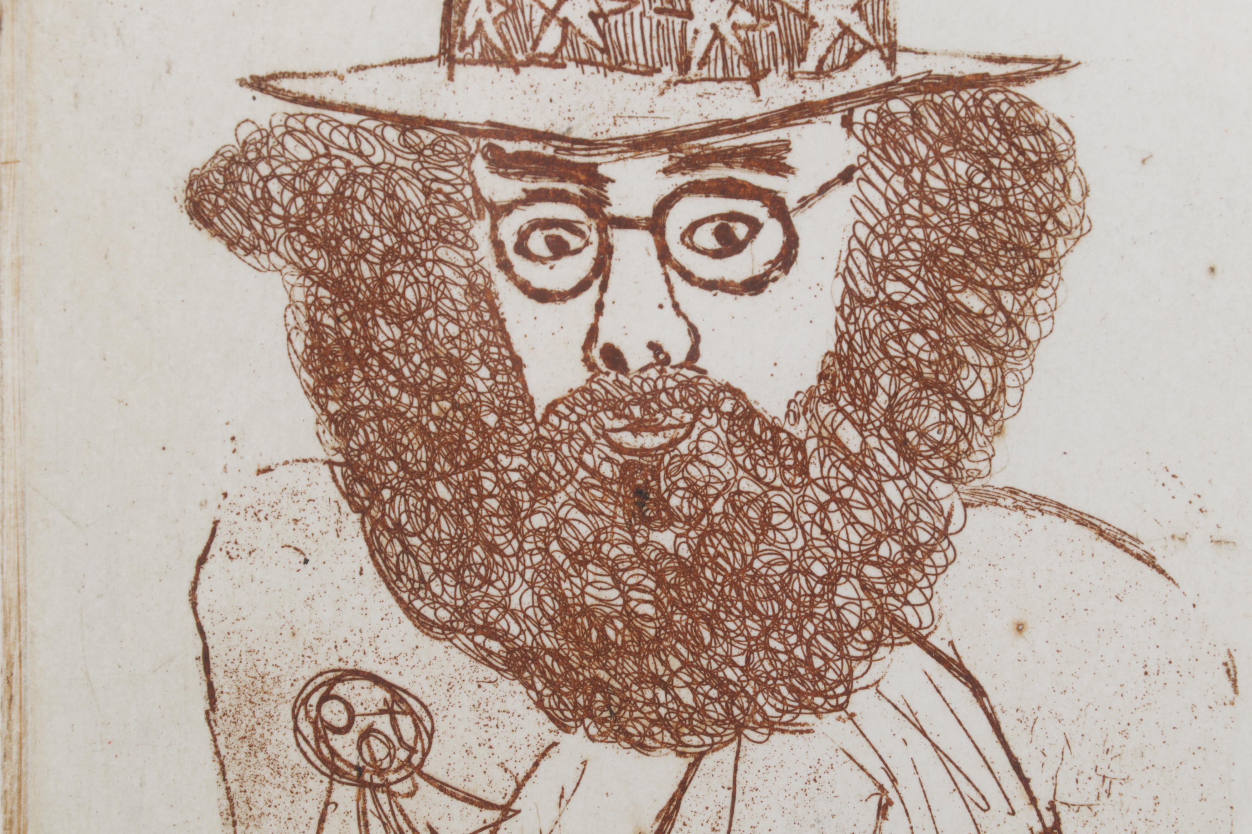 Sidney Chafetz Etching With Aquatint "Ginsberg," Late 20th Century