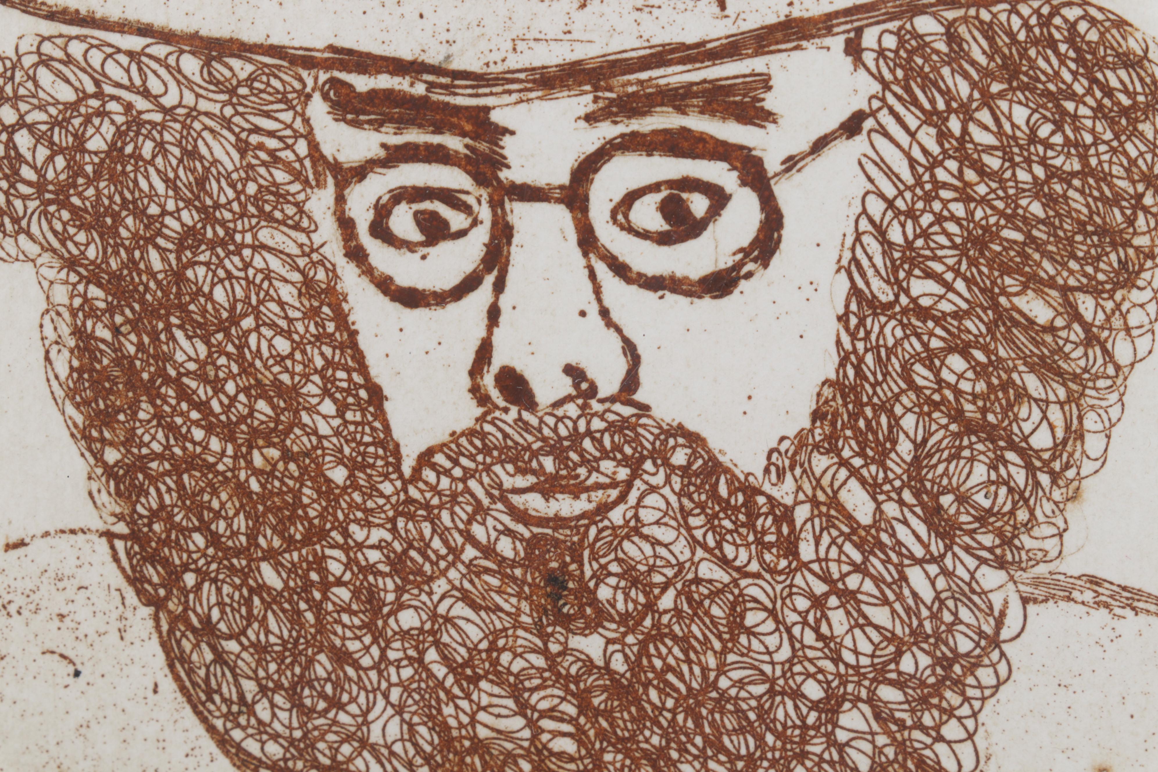 Sidney Chafetz Etching With Aquatint "Ginsberg," Late 20th Century