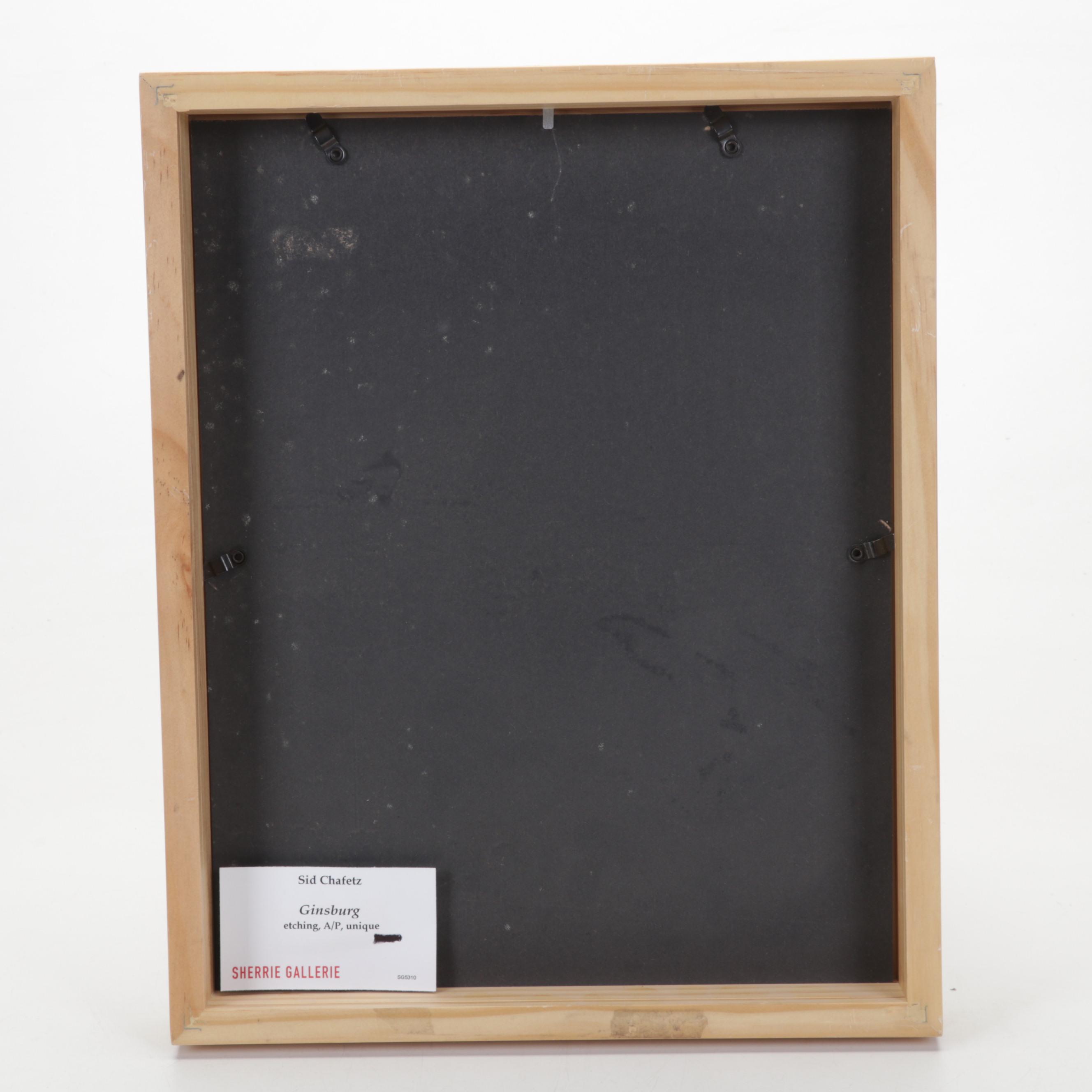 Sidney Chafetz Etching With Aquatint "Ginsberg," Late 20th Century