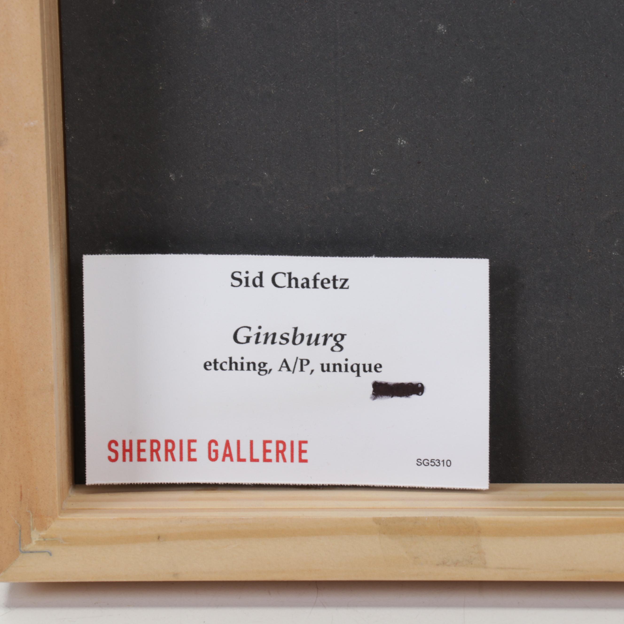 Sidney Chafetz Etching With Aquatint "Ginsberg," Late 20th Century