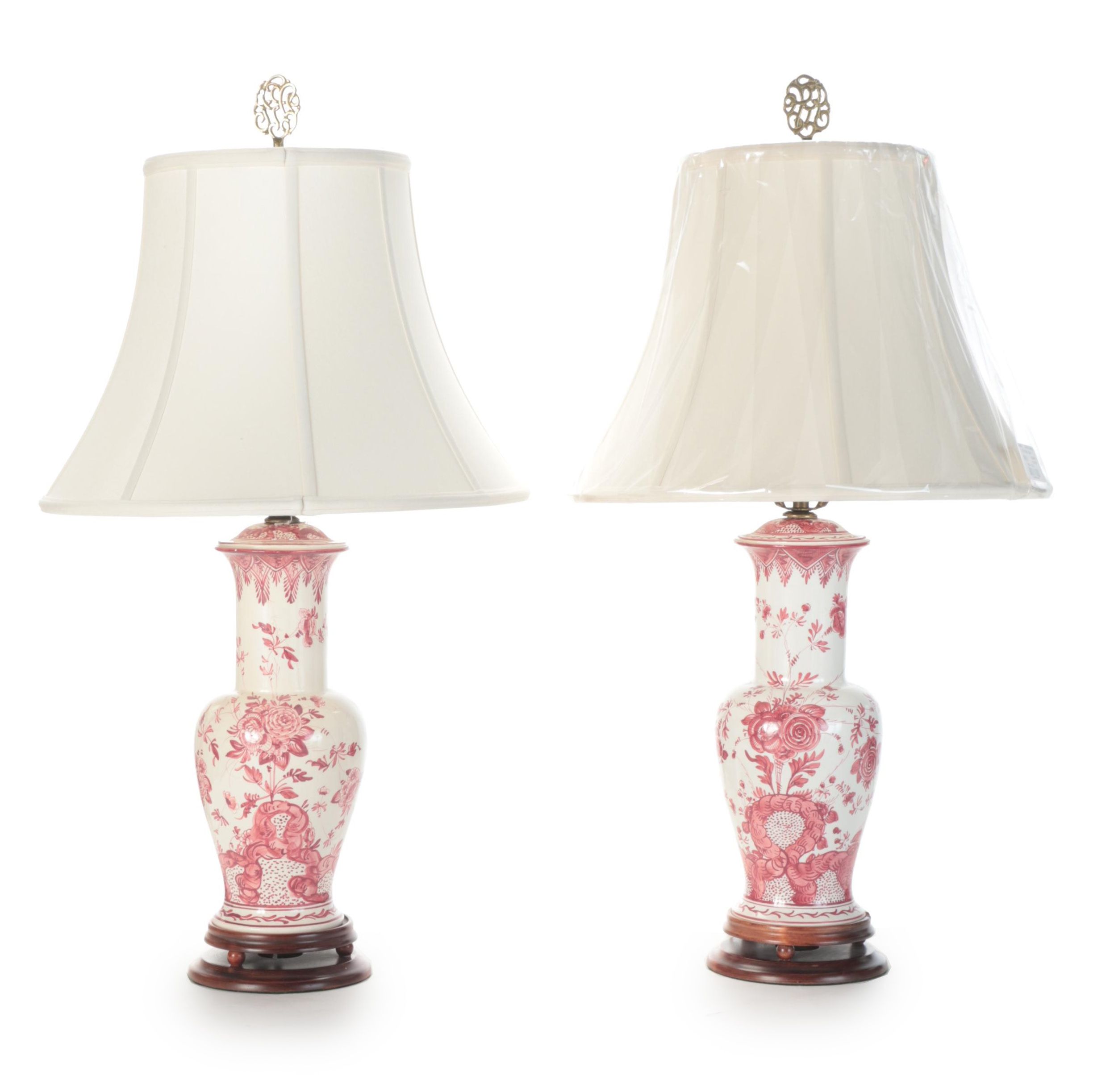 Chinese Feng Wei Zun Phoenix Tail Ceramic Vase Table Lamps, Contemporary