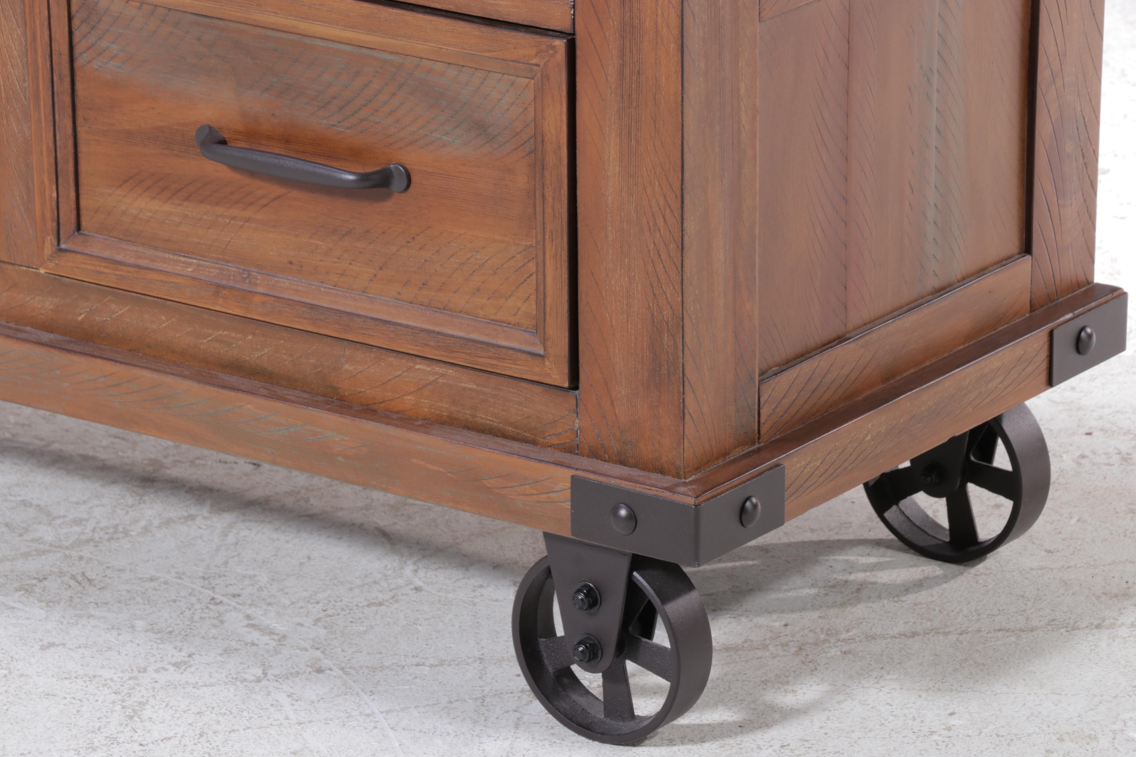 Omexey Home Furnishing Corp. Industrial Style "Factory Cart" TV Console